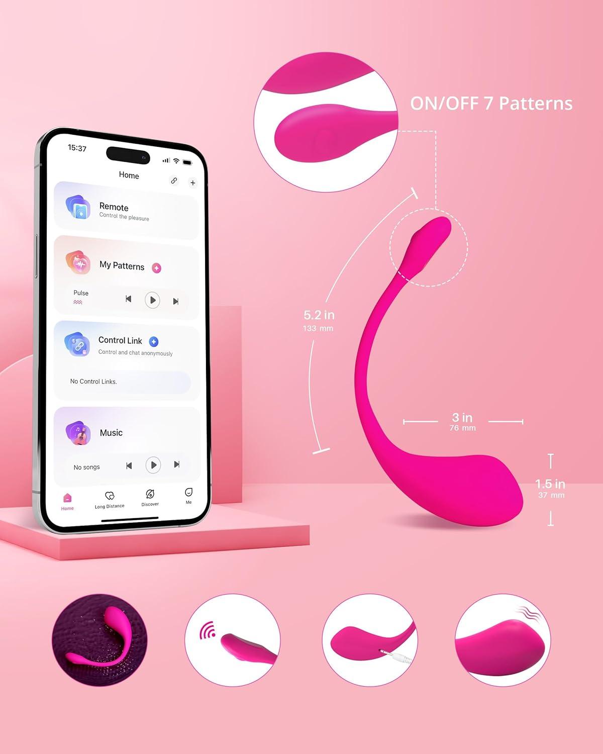 imageLOVENSE Lush 2 App Remote Controlled Vibrator G Spot Couples Vibrator Bluetooth Adult Sex Toys amp Games Vibrating Egg Powerful Vibrations for Women Couples Discreet Pleasure Waterproof