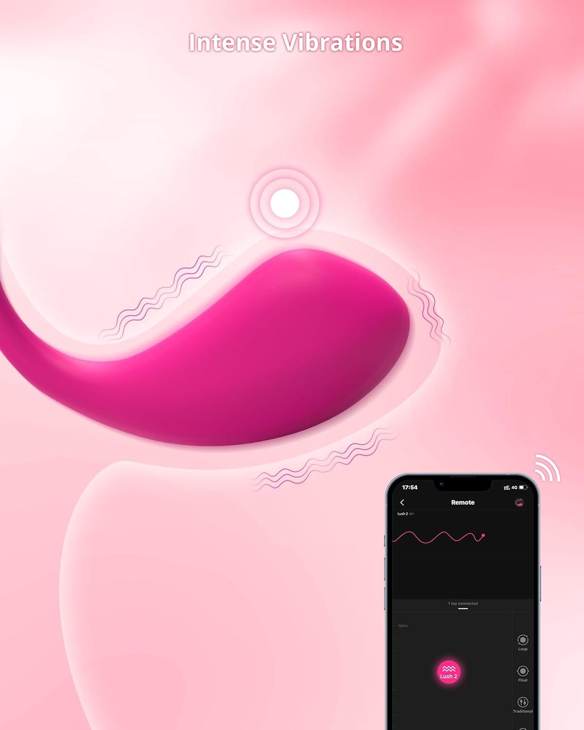 imageLOVENSE Lush 2 App Remote Controlled Vibrator G Spot Couples Vibrator Bluetooth Adult Sex Toys amp Games Vibrating Egg Powerful Vibrations for Women Couples Discreet Pleasure Waterproof