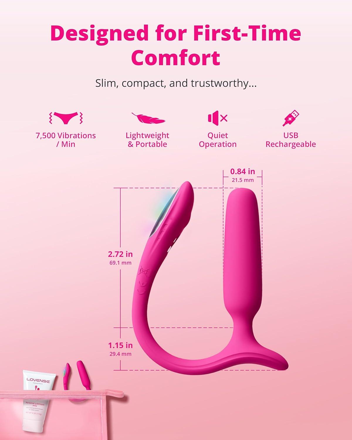 imageLOVENSE Lush Anal Vibrating Butt Plug Sex Toys App Controlled Vibrator with LED Light Small Anal Plug Adult Sex Toys amp Games for Men Women Couples BeginnersFriendly Waterproof Rose