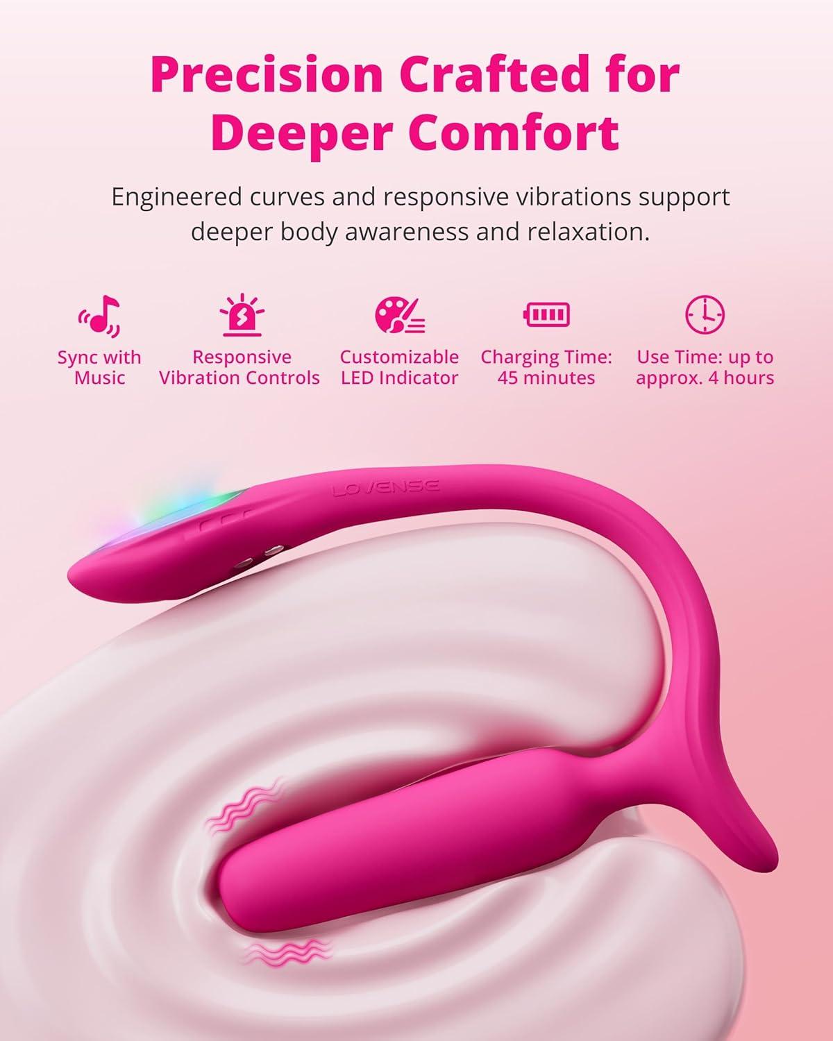 imageLOVENSE Lush Anal Vibrating Butt Plug Sex Toys App Controlled Vibrator with LED Light Small Anal Plug Adult Sex Toys amp Games for Men Women Couples BeginnersFriendly Waterproof Rose