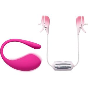 LOVENSE Lush 3 Bullet Vibrator+LOVENSE Gemini Vibrating Nipple Clamps Sex Toys Long Distance Vibrator for Women Men Couples Play