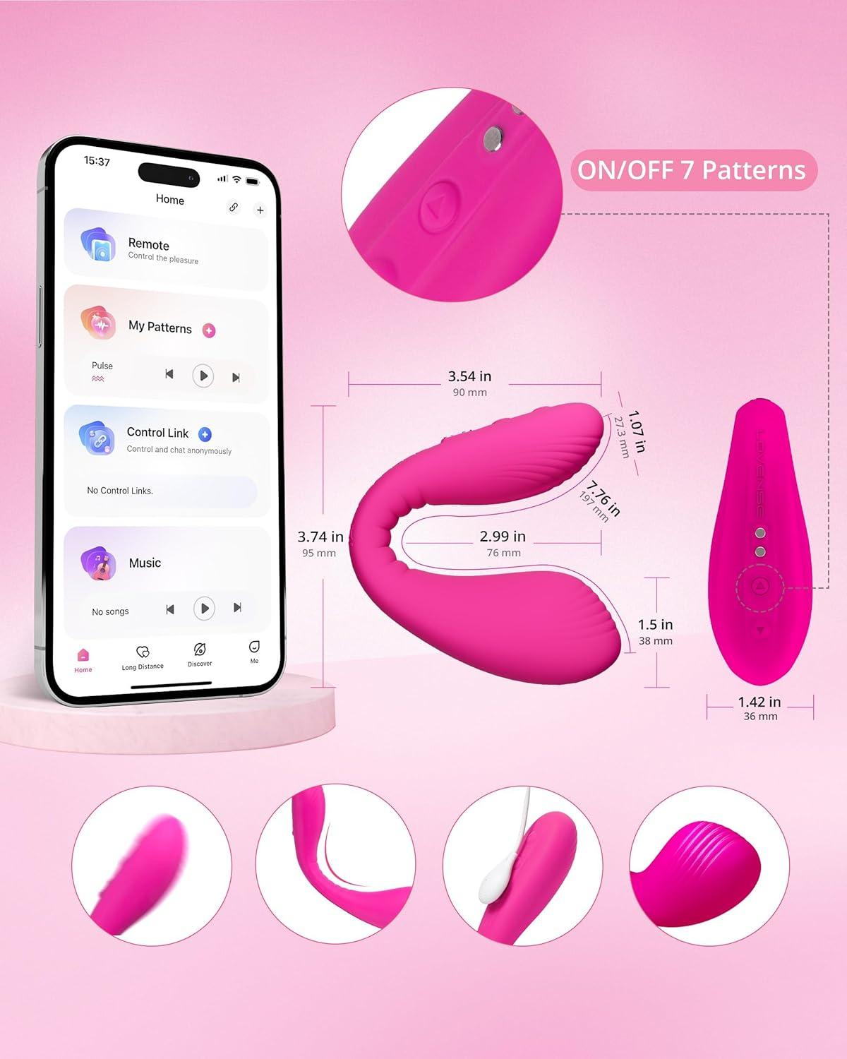 imageLOVENSE Dolce Remote Control VibratorAdult Sex Toys amp GamesWomens Sex ToysClitoris amp Gspot Vibrating Sex Toy for Double Stimulation with 10 Vibration Patterns