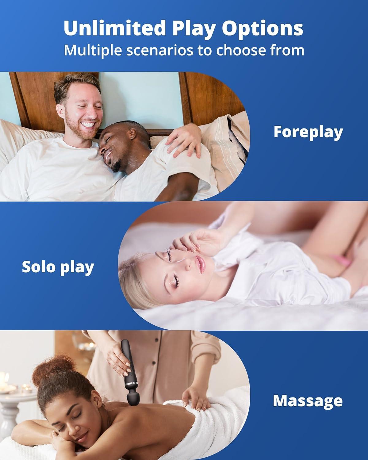 imageLOVENSE Domi 2 Wand Massager Clitoral Vibrators Intense Vibrator Black Adult Sex ToysampGames for Women Men Powerful Massage with Dual Rotating Head Remote Control Vibrator for Couple Play