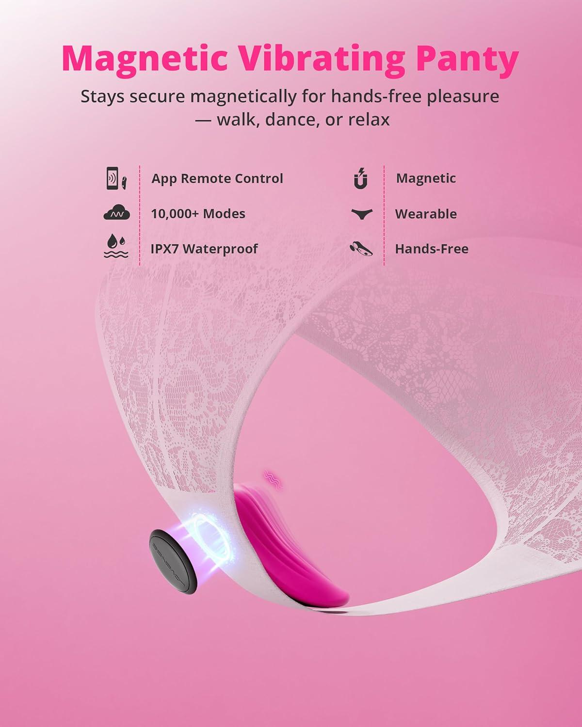 imageLOVENSE Ferri Vibrating Panties Magnetic Mini Wearable Clit Vibrator with Remote Control Long Distance for Female Couple Sex Toy amp Games Clitoral Stimulator Massager Discreet IPX7 Waterproof