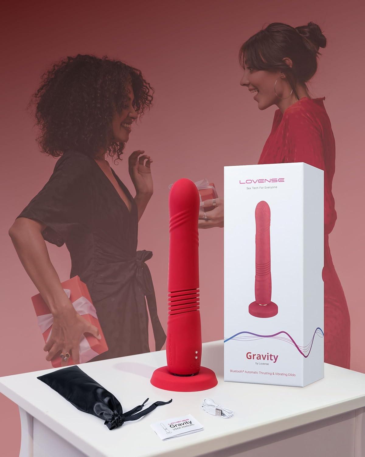 imageLOVENSE Gravity G Spot Thrusting Vibrator App Remote Control GSpot Vibrator for Women Rechargeable G Spot Dildo Thrusting amp Vibrating Modes Bluetooth Adult Sex Toys for Couples Play