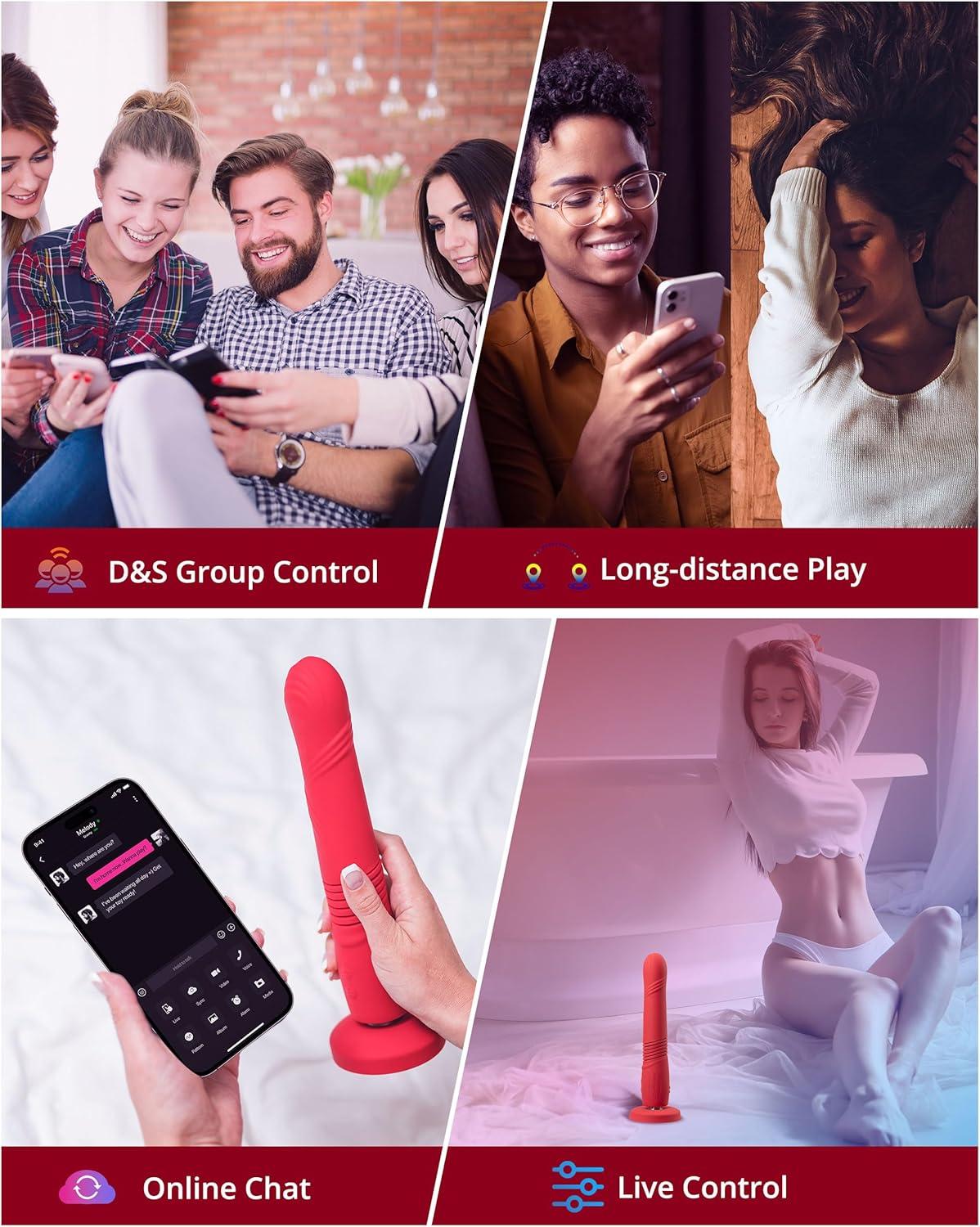 imageLOVENSE Gravity G Spot Thrusting Vibrator App Remote Control GSpot Vibrator for Women Rechargeable G Spot Dildo Thrusting amp Vibrating Modes Bluetooth Adult Sex Toys for Couples Play