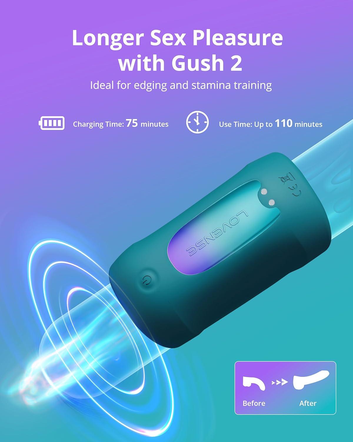 imageLOVENSE Gush 2 Automatic Male Masturbator Stroker Vibrating amp Oscillating Adult Sex Toys amp Games with Endurance Training App Remote Control Penis Vibrator Massager Cock Ring with Adjustable Buckles