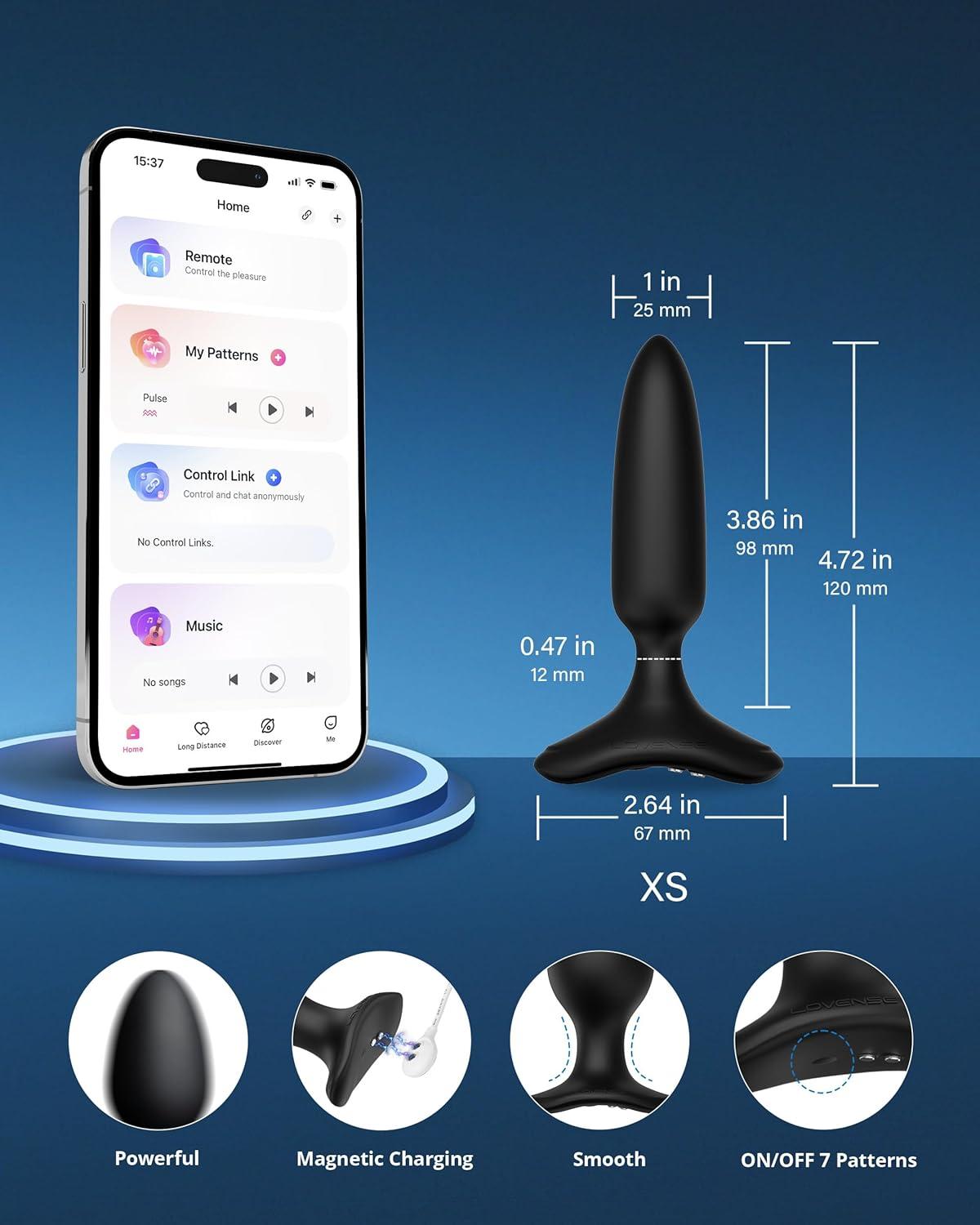 imageLOVENSE Hush 2 Vibrating Butt Plug 10 Silicone Anal Vibrator for Men with Remote Control Waterproof and Rechargeable Big Plug Vibration Machine for Women Adult Anal Plug Sex Toys for CouplesHush 2 1 Inch