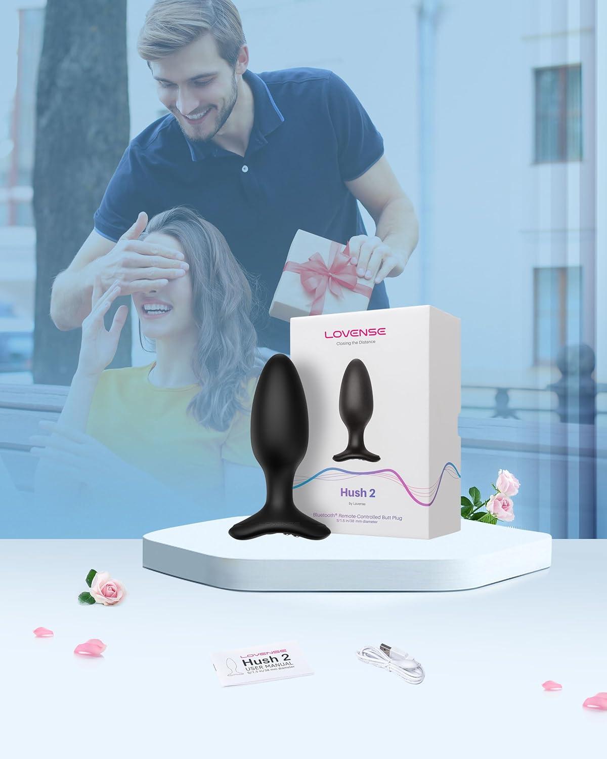 imageLOVENSE Hush 2 Vibrating Butt Plug 10 Silicone Anal Vibrator for Men with Remote Control Waterproof and Rechargeable Big Plug Vibration Machine for Women Adult Anal Plug Sex Toys for CouplesHush 2 15 Inch