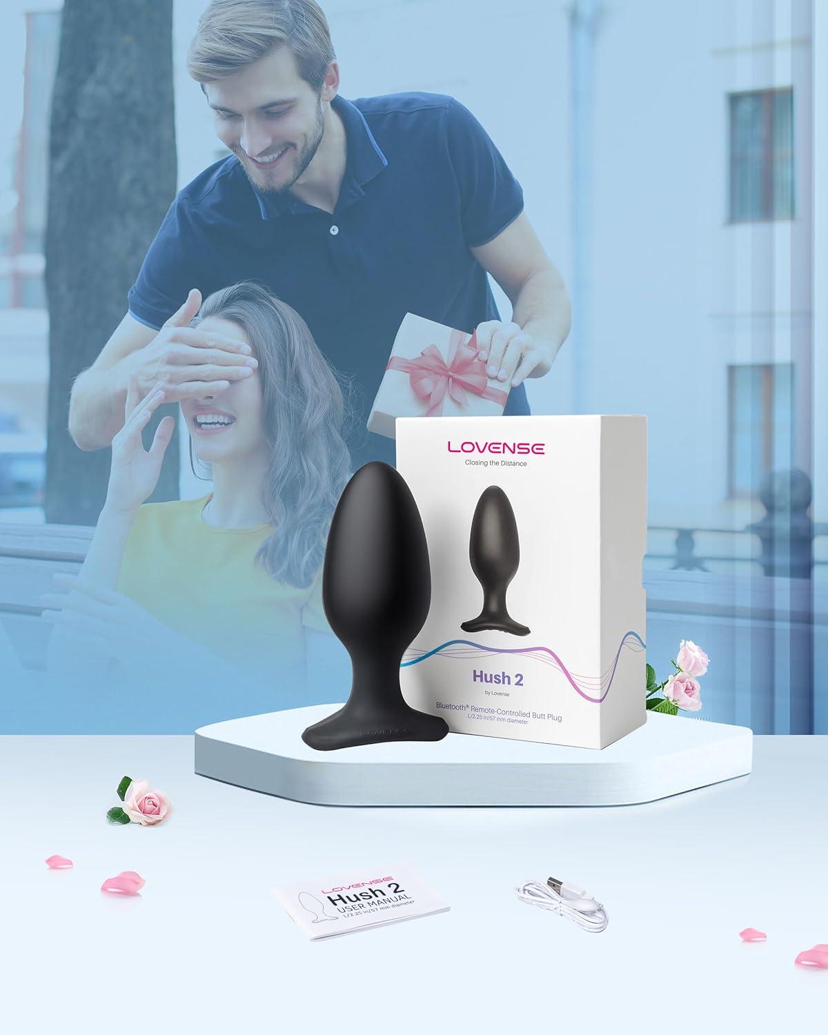 imageLOVENSE Hush 2 Vibrating Butt Plug 10 Silicone Anal Vibrator for Men with Remote Control Waterproof and Rechargeable Big Plug Vibration Machine for Women Adult Anal Plug Sex Toys for CouplesHush 2 225 Inch