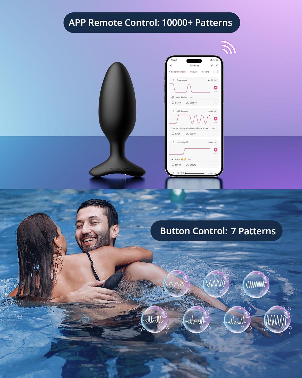 imageLOVENSE Hush 2 Vibrating Butt Plug 10 Silicone Anal Vibrator for Men with Remote Control Waterproof and Rechargeable Big Plug Vibration Machine for Women Adult Anal Plug Sex Toys for CouplesHush 2 225 Inch