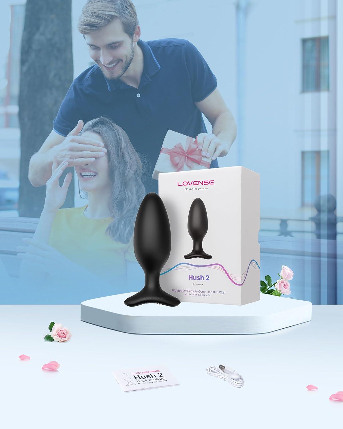 imageLOVENSE Hush 2 Vibrating Butt Plug 10 Silicone Anal Vibrator for Men with Remote Control Waterproof and Rechargeable Big Plug Vibration Machine for Women Adult Anal Plug Sex Toys for CouplesHush 2 175 Inch