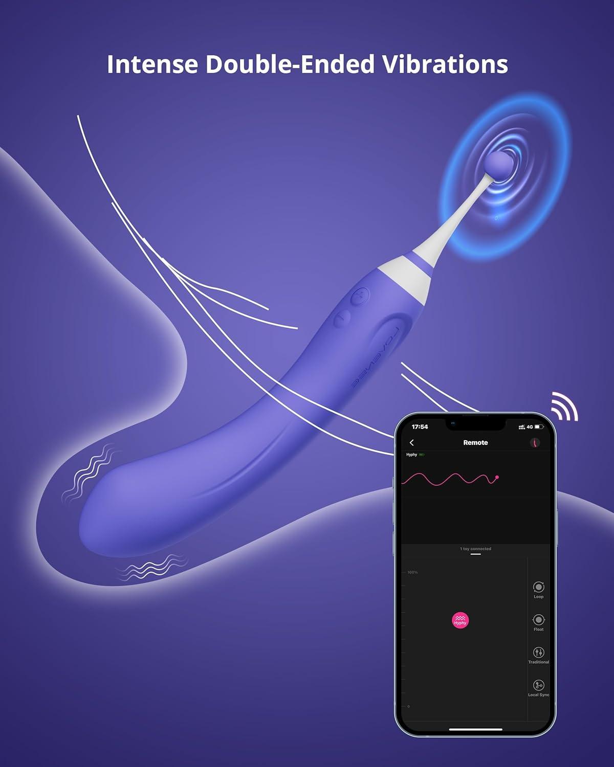 imageLOVENSE Hyphy G Spot Vibrator for Clitoris Vagina Dual Stimulator 3 Attachments Mini Nipple Massagers for Female Small Vibrator Sex Things for Women Pleasure Waterproof Vibrating Sex Toys
