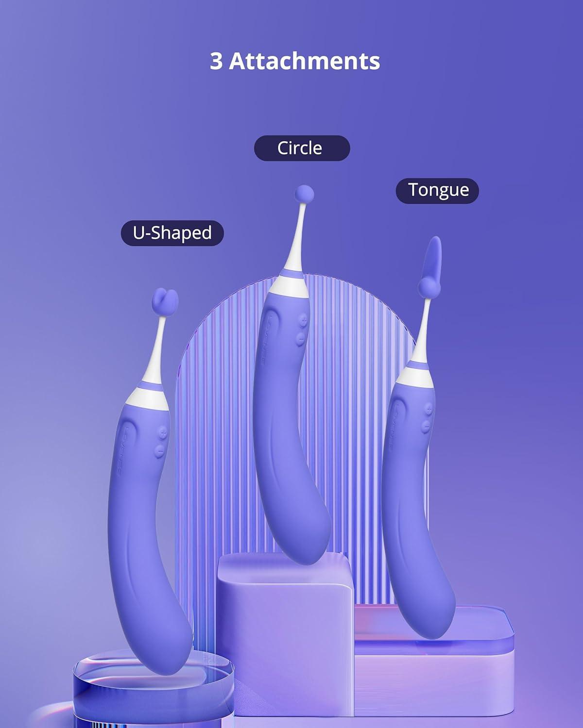 imageLOVENSE Hyphy G Spot Vibrator for Clitoris Vagina Dual Stimulator 3 Attachments Mini Nipple Massagers for Female Small Vibrator Sex Things for Women Pleasure Waterproof Vibrating Sex Toys