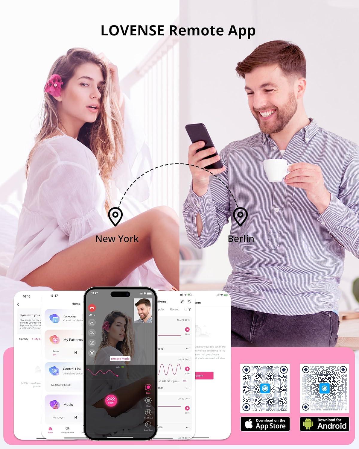imageLOVENSE Lush G Spot Vibrators with Remote Long Distance App Controlled Egg Vibrator Wireless Bluetooth Vibrating Women Sex Toys Rechargeable Massagers for Female Couples Sexual Stimulator