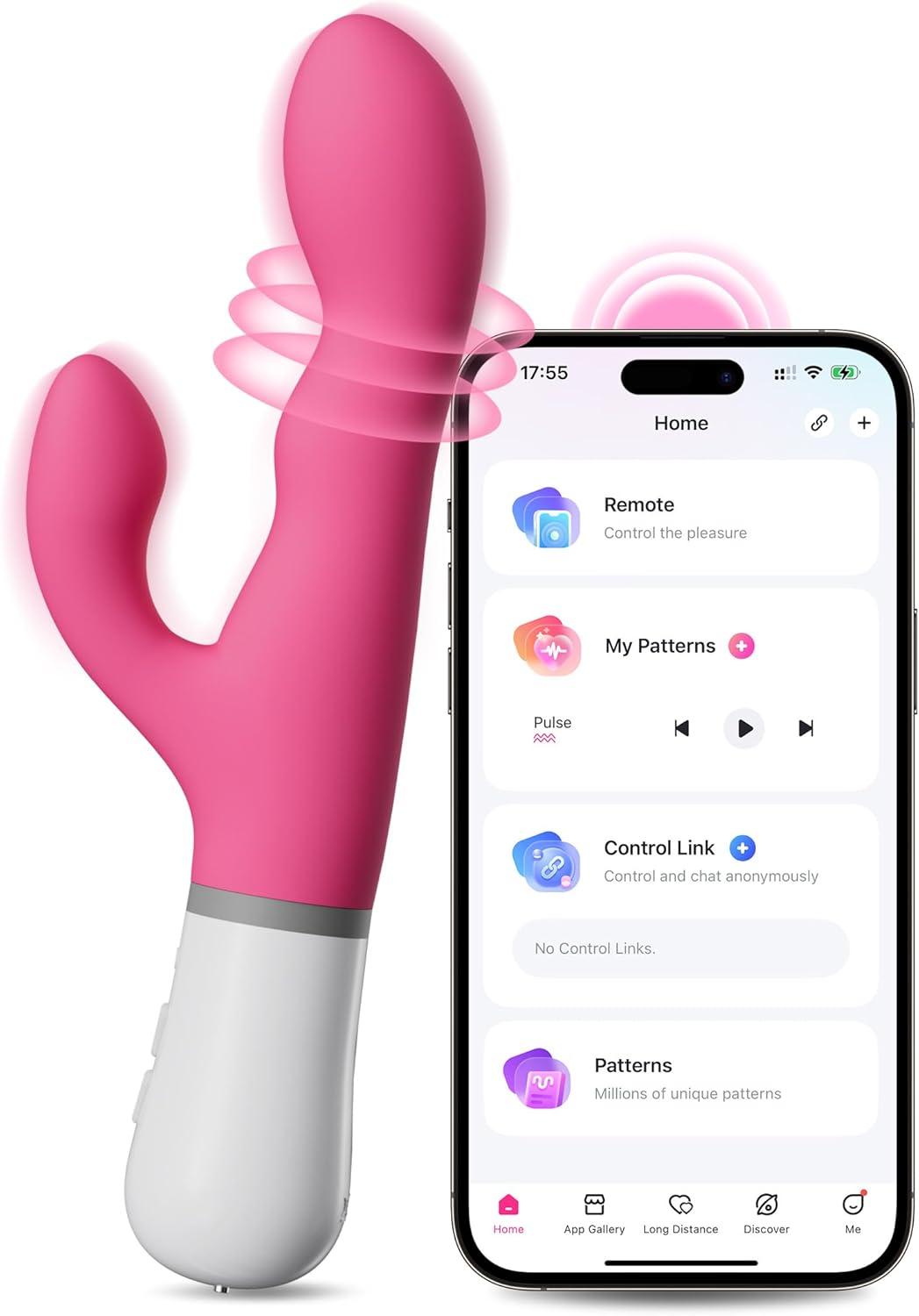 imageLOVENSE Nora Rabbit Vibrator with Remote Rotating Dildo Rabbit G Spot Clitoral Stimulator Adult Sex Toys amp Games App Controlled with 10000 Vibration Modes Long Distance Vibrator for Women Couple