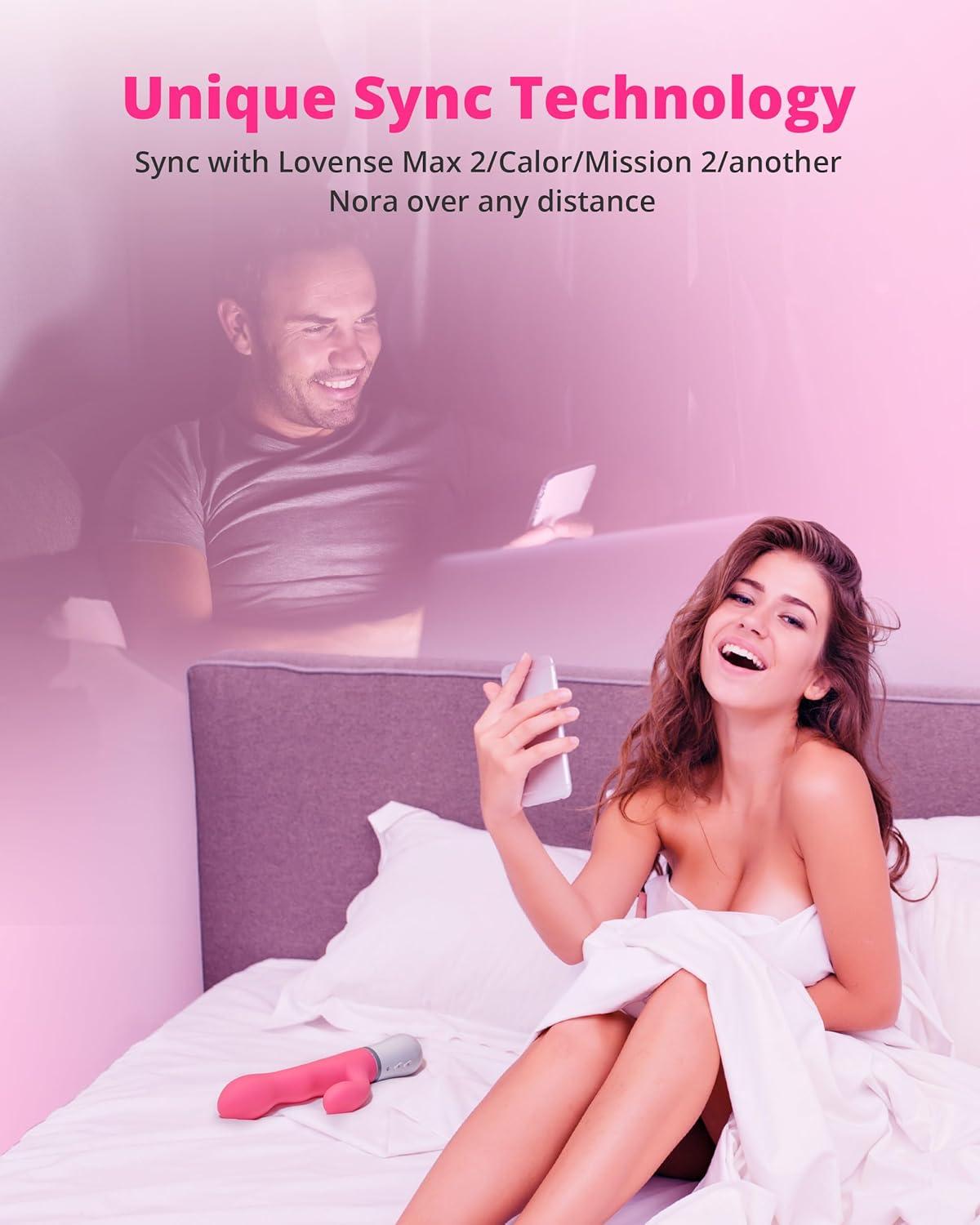 imageLOVENSE Nora Rabbit Vibrator with Remote Rotating Dildo Rabbit G Spot Clitoral Stimulator Adult Sex Toys amp Games App Controlled with 10000 Vibration Modes Long Distance Vibrator for Women Couple