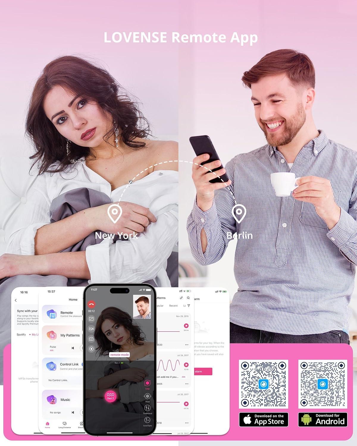 imageLOVENSE Osci 2 GSpot Vibrator Oscillating Rechargeable Dildo Stimulator with 10 Customizable Patterns Smartphone Wireless Bluetooth Remote Control Adult Sex Toys for Women Female