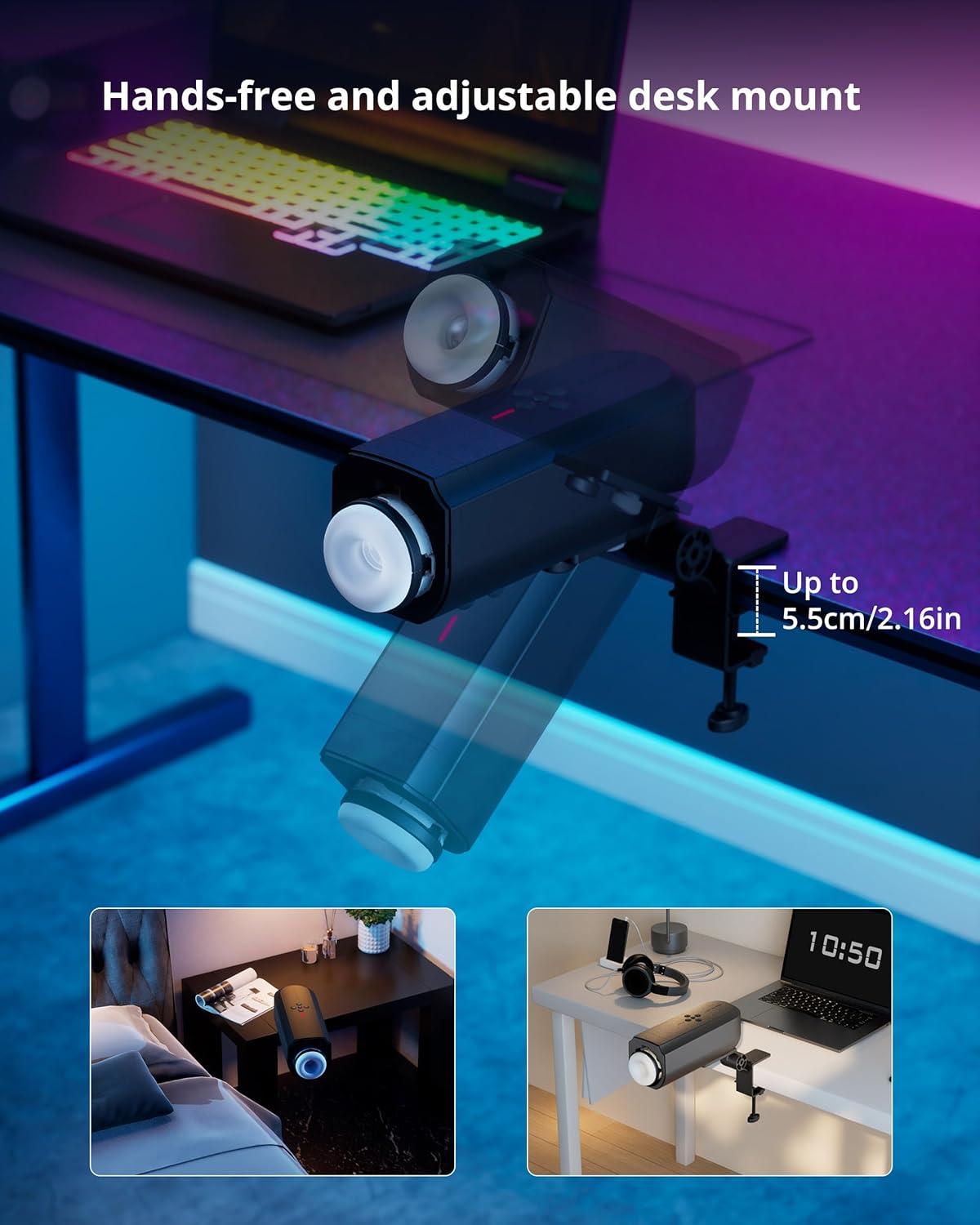 imageLOVENSE Solace Automatic Male Masturbator Stroker Toys HandsFree Electric Masturbators Cup with Adjustable Desk Mount 3D Realistic Pocket Pussy Adult Sex Toys amp Games for Men Pleasure