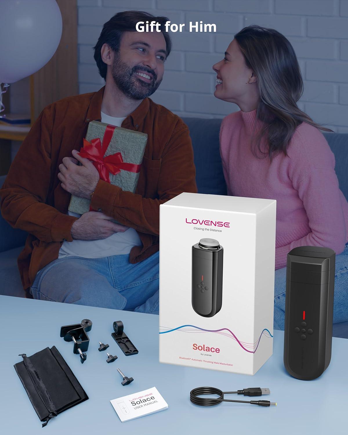 imageLOVENSE Solace Automatic Male Masturbator Stroker Toys HandsFree Electric Masturbators Cup with Adjustable Desk Mount 3D Realistic Pocket Pussy Adult Sex Toys amp Games for Men Pleasure