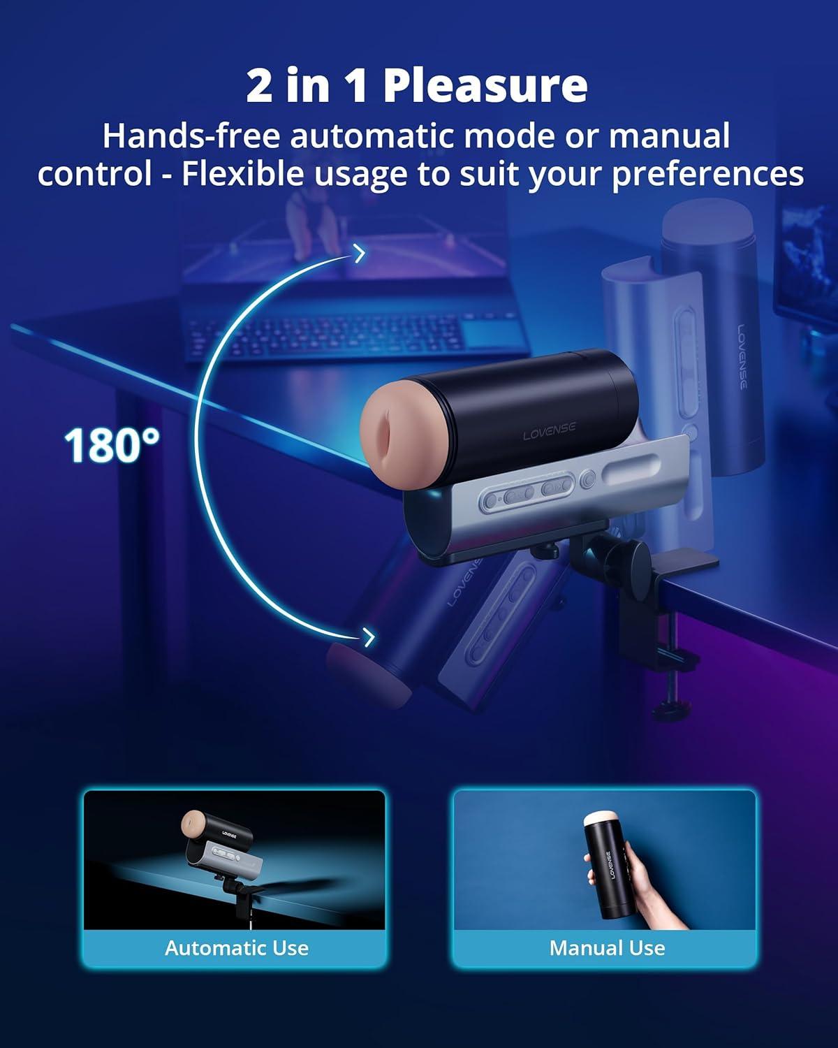 imageLOVENSE Solace Pro Automatic Male Masturbators App Remote Control Pocket Pussy Thrusting Blowjob Sex Toys Machines amp Devices for Men Pleasure Adjustable Male Stroker with Immersive AIVR Experience