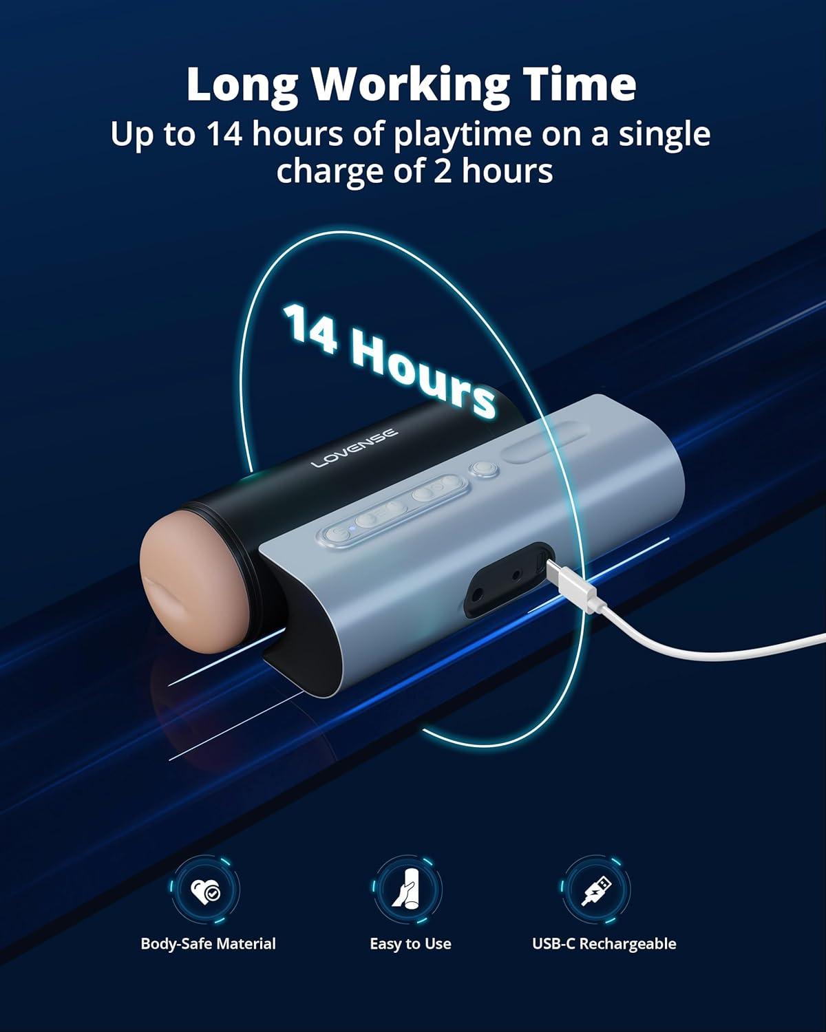 imageLOVENSE Solace Pro Automatic Male Masturbators App Remote Control Pocket Pussy Thrusting Blowjob Sex Toys Machines amp Devices for Men Pleasure Adjustable Male Stroker with Immersive AIVR Experience