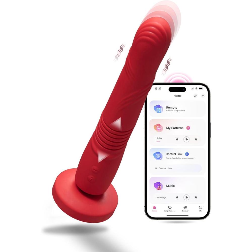 imageLOVENSE Gravity G Spot Thrusting Vibrator App Remote Control GSpot Vibrator for Women Rechargeable G Spot Dildo Thrusting amp Vibrating Modes Bluetooth Adult Sex Toys for Couples Play