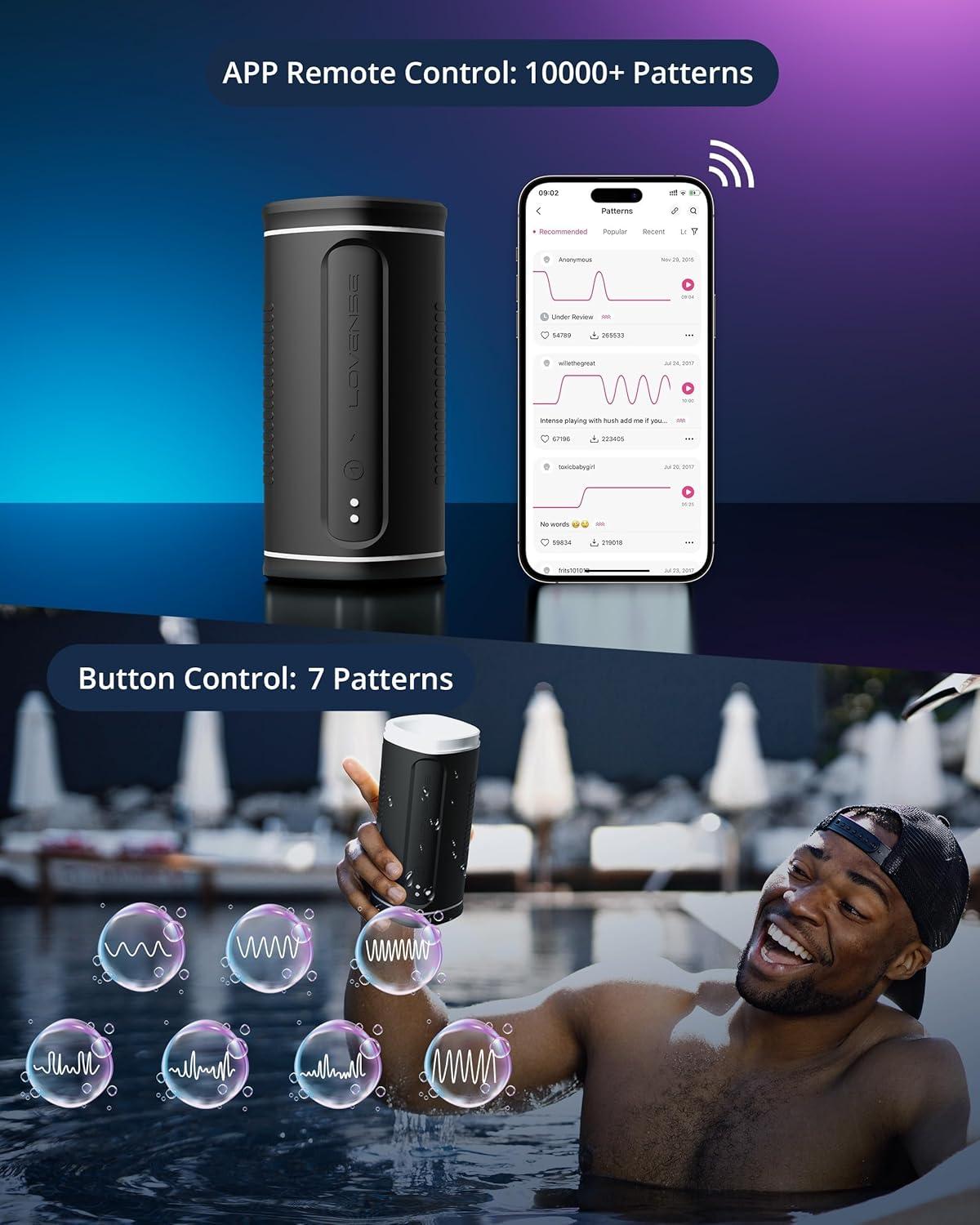 imageLOVENSE Calor Male Masturbator Automatic Male Masturbator Cup with 7 Thrusting Rotating for Penis Stimulation Electric Masturbation Toy Blowjob Stroker Adult Sex Toys for Men
