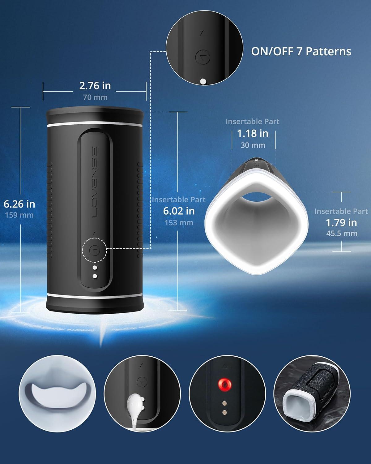 imageLOVENSE Calor Male Masturbator Automatic Male Masturbator Cup with 7 Thrusting Rotating for Penis Stimulation Electric Masturbation Toy Blowjob Stroker Adult Sex Toys for Men