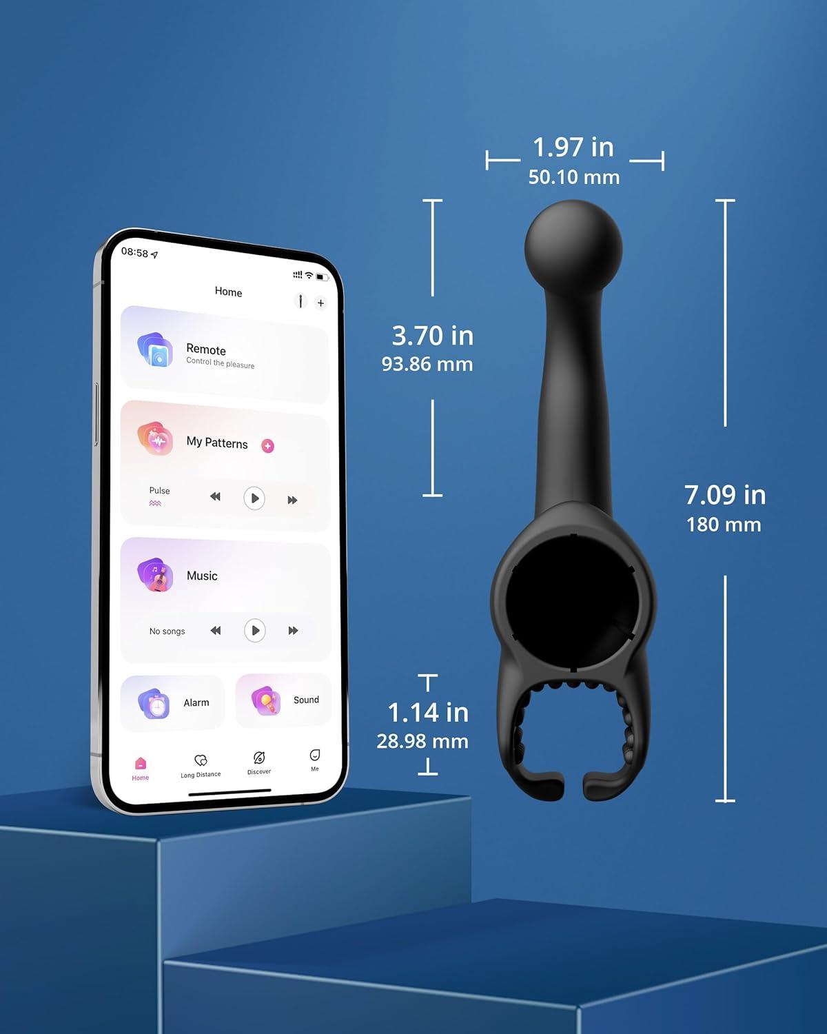 imageLOVENSE Domi 2 Vibrator Wand Massager Anal Sex Toy for Male Domi 2 Wand Vibrator Attachment for Men Gift Kit for Men Couples Pleasure