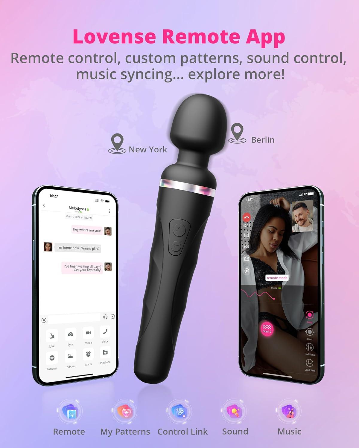 imageLOVENSE Domi 2 Vibrator Wand Massager Anal Sex Toy for Male Domi 2 Wand Vibrator Attachment for Men Gift Kit for Men Couples Pleasure