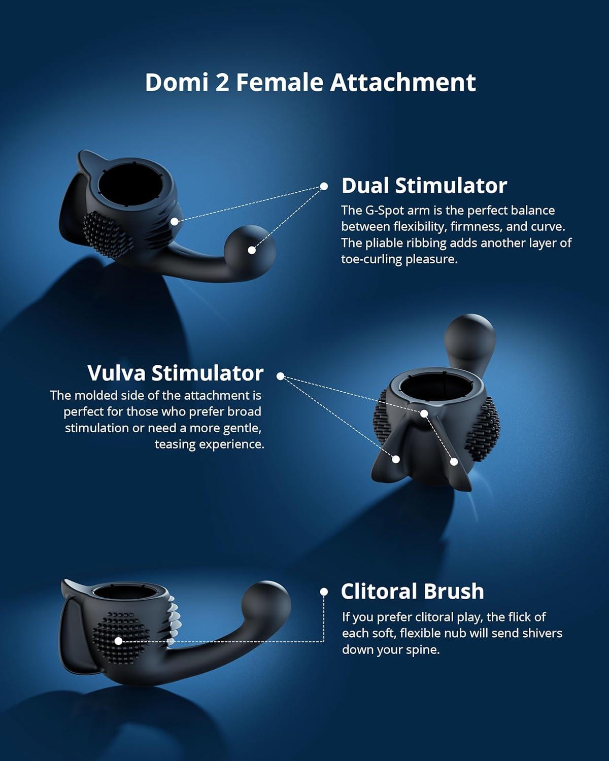 imageLOVENSE Domi 2 Wand Massager Vibrator for Adults Domi 2 Wand Massager Attachment for Men Domi 2 Massage Wand Accessories for Women Gift Kit for Couples Pleasure