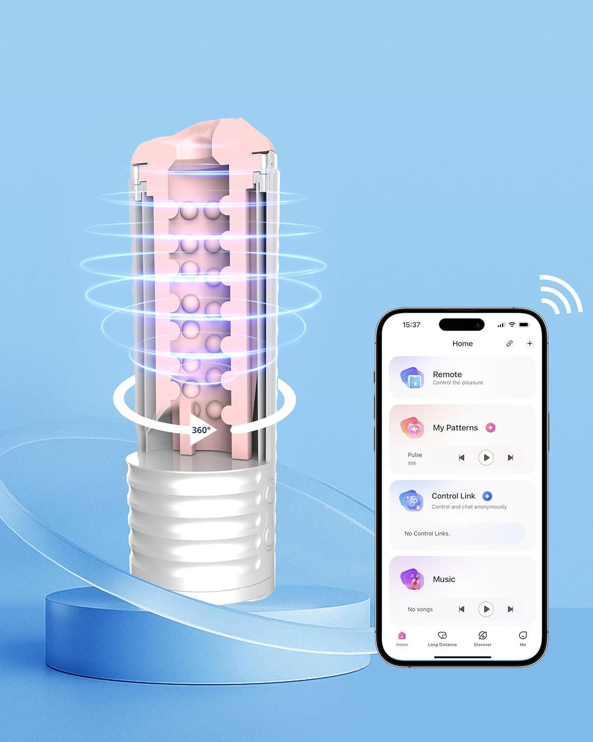 imageLOVENSE Max 2 Automatic Male Masturbator Sex Toy for Men with 360 Degree Contraction LOVENSE Pocket Sleeves Electric Masturbator Cup Stroker Accessories 3D Natural Color