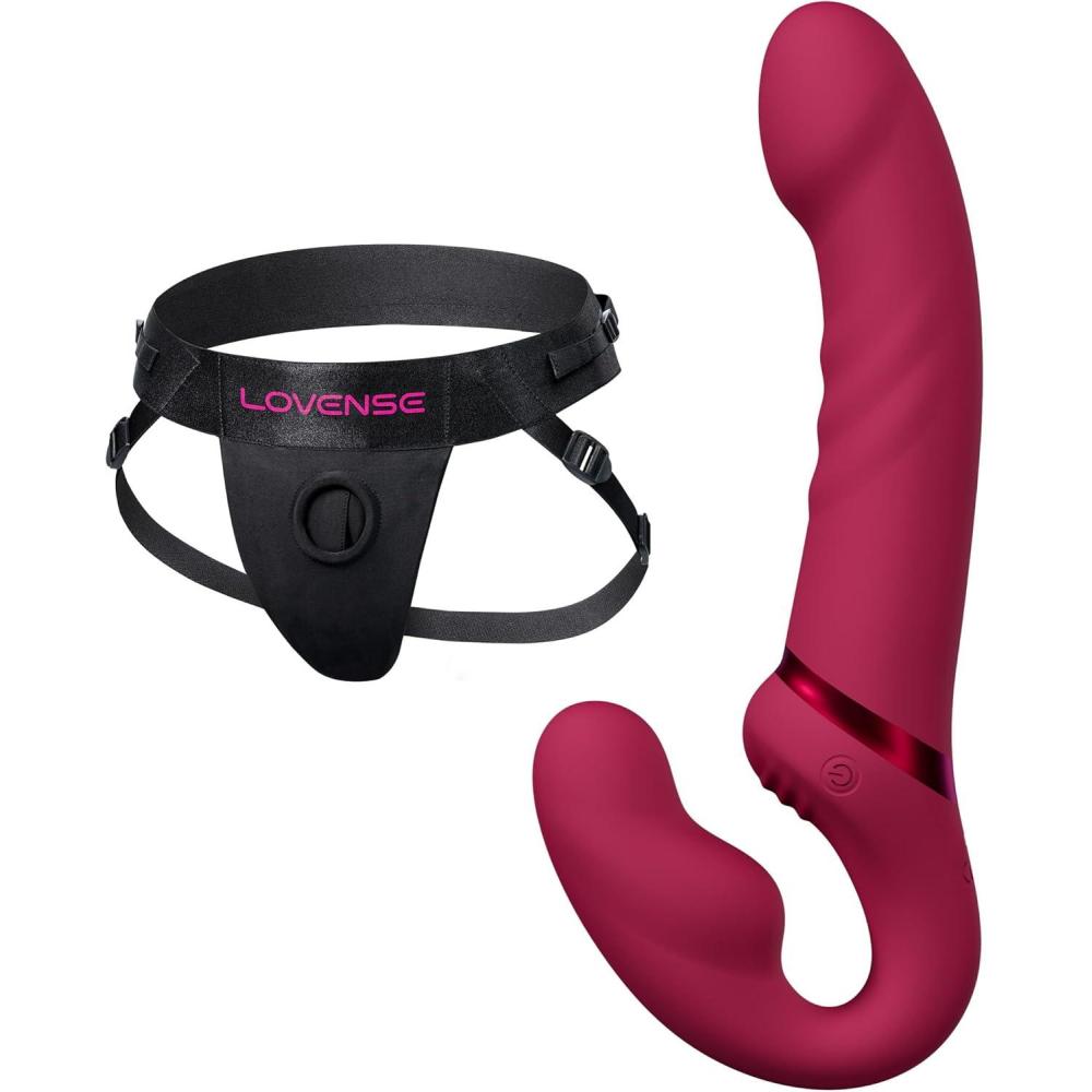 imageLOVENSE Lapis Strapless Strap on Dildos DoubleEnded G Spot Vibrator Adult Toy for Couple PeggingLOVENSE Harness Belt for Lapis Strapless StrapOn