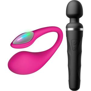 LOVENSE Lush 4 Remote Control Wearable G-spot Egg Vibrator for Women+LOVENSE Domi 2 Wand Massager Classic Vibrator for Women, Couples
