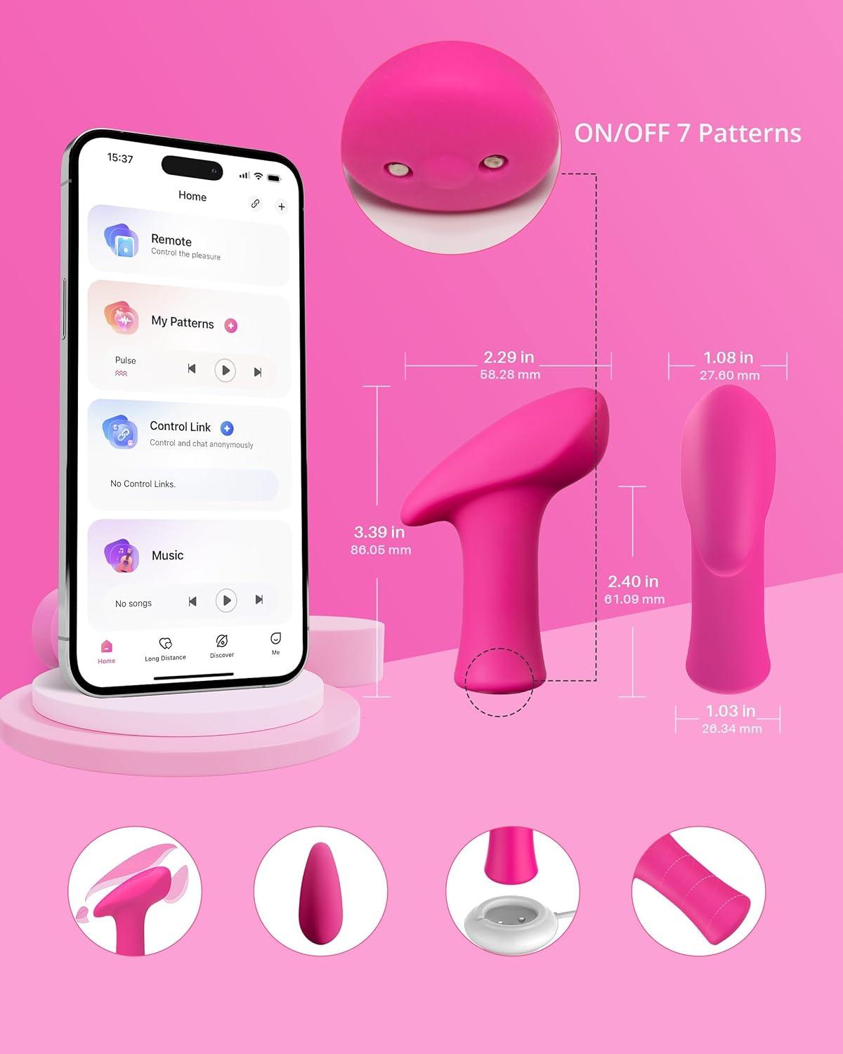 imageLOVENSE Ambi Mini Bullet Vibrator Small and Discreet Powerful Stimulator with Long Distance Bluetooth Wireless Control Hammer Shape to Pinpoint Stimulate