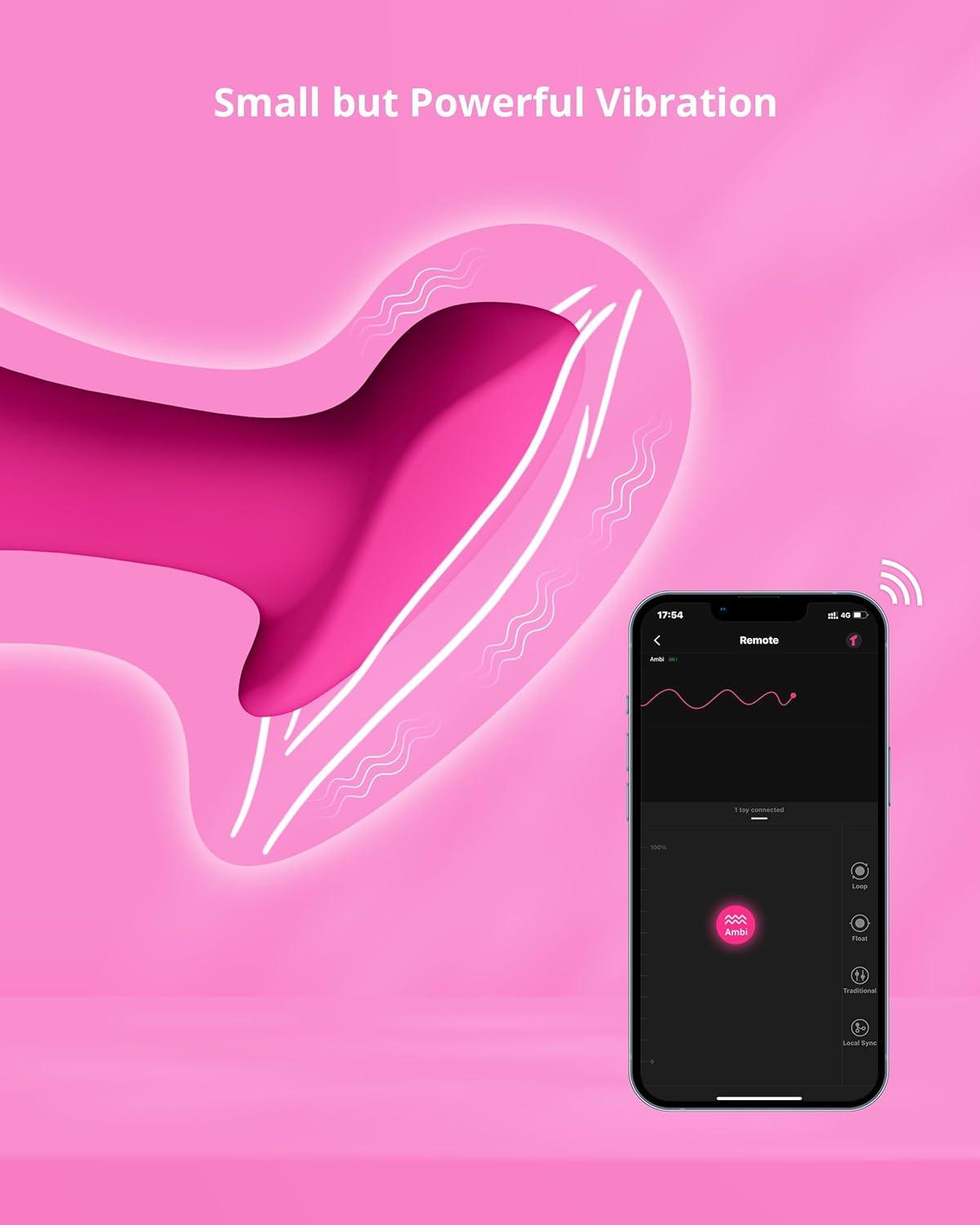 imageLOVENSE Ambi Mini Bullet Vibrator Small and Discreet Powerful Stimulator with Long Distance Bluetooth Wireless Control Hammer Shape to Pinpoint Stimulate