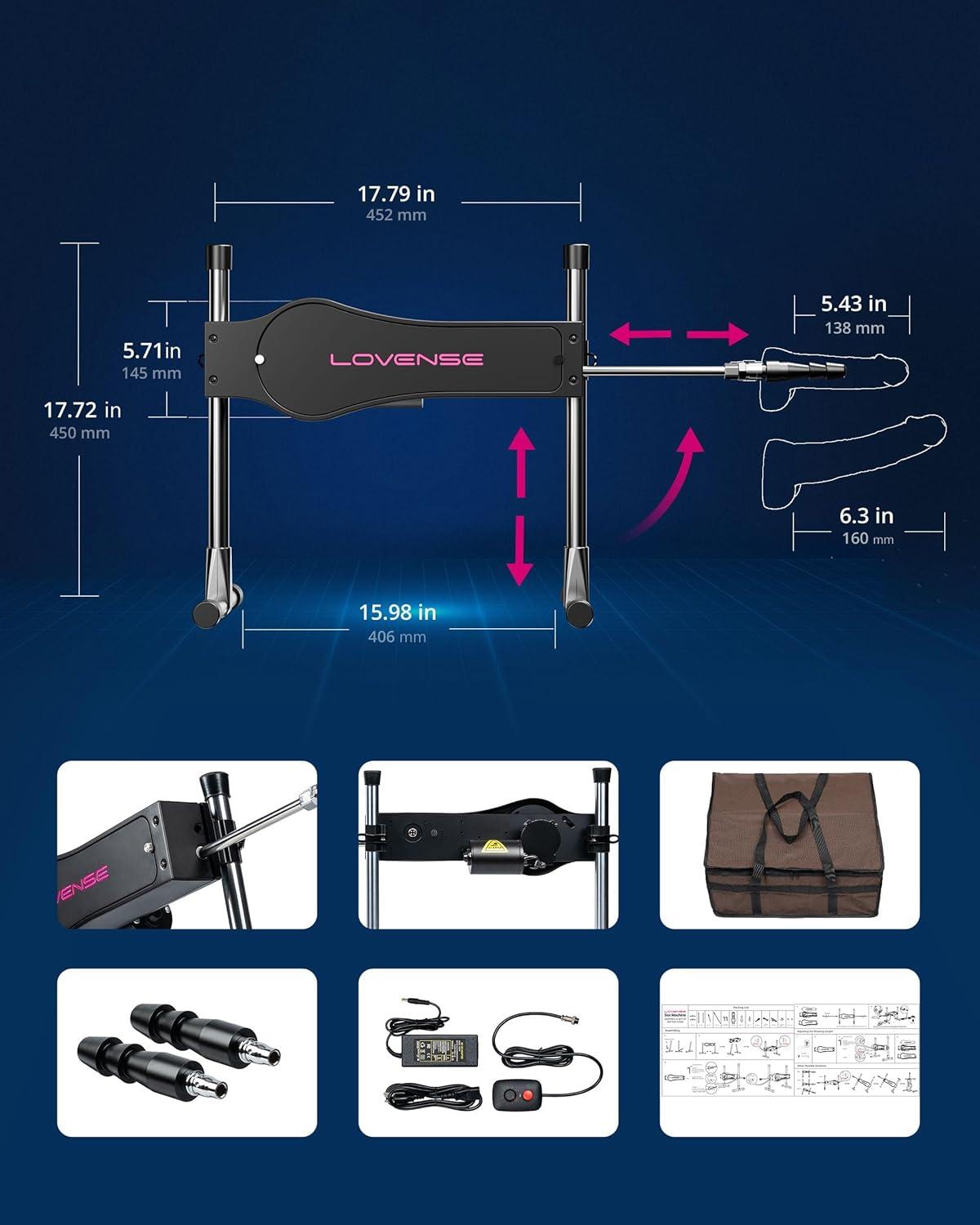 imageLOVENSE Automatic Sex Machine Sex Toys DualPenetration VaginalAnal Massager Electric Thrusting Dildo Machine Device with Adjustable Speed for Single Couples