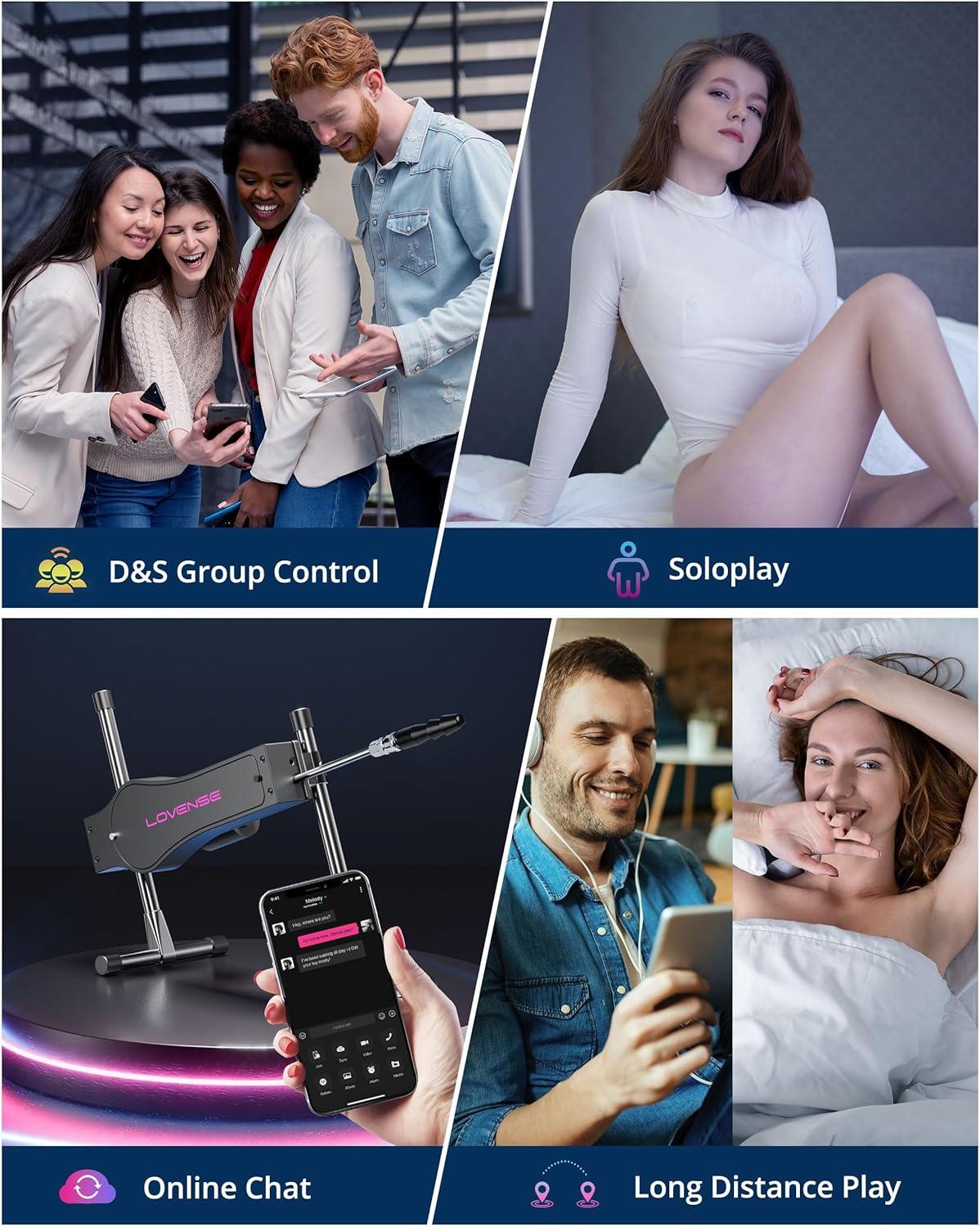 imageLOVENSE Automatic Sex Machine Sex Toys DualPenetration VaginalAnal Massager Electric Thrusting Dildo Machine Device with Adjustable Speed for Single Couples