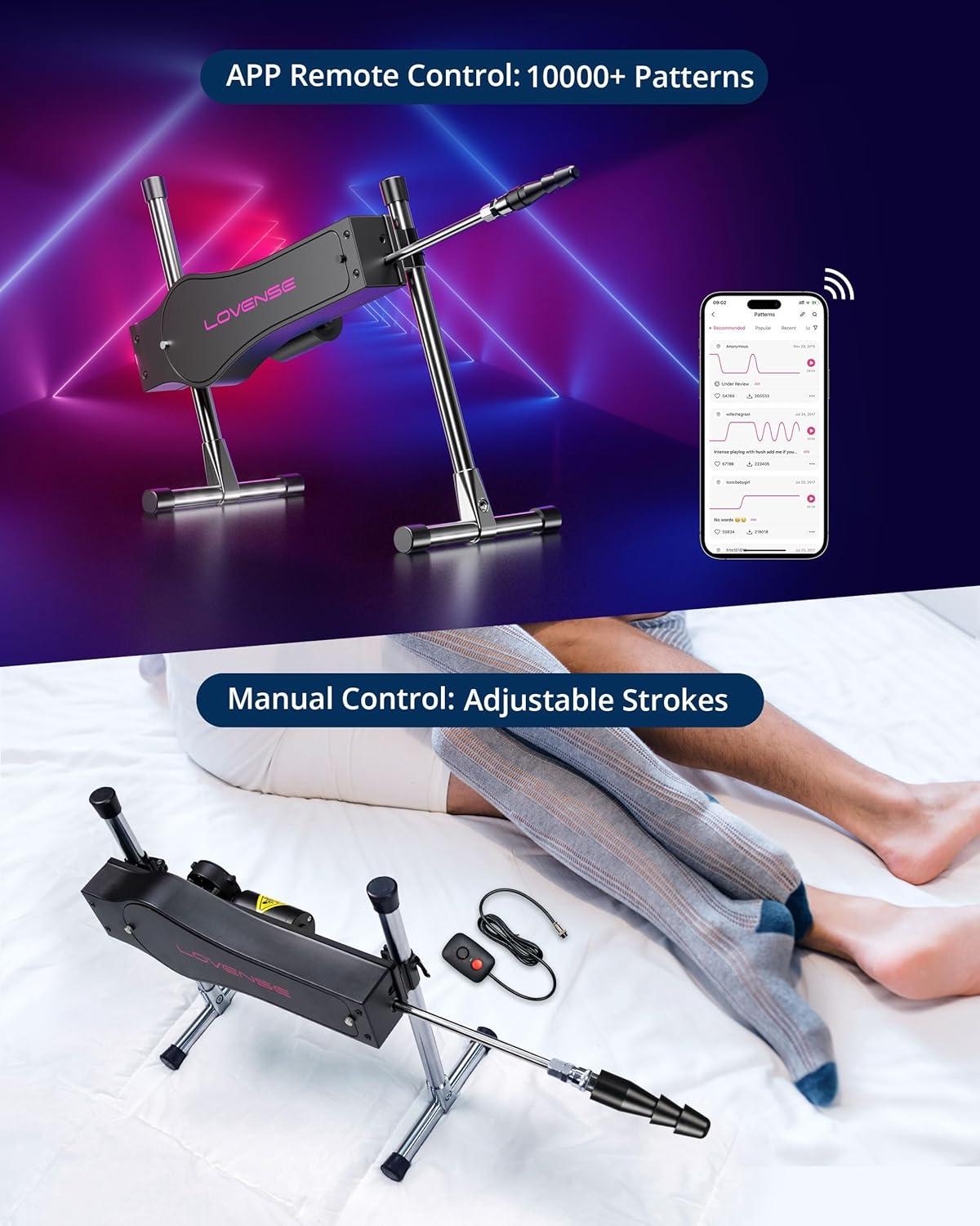 imageLOVENSE Automatic Sex Machine Sex Toys DualPenetration VaginalAnal Massager Electric Thrusting Dildo Machine Device with Adjustable Speed for Single Couples