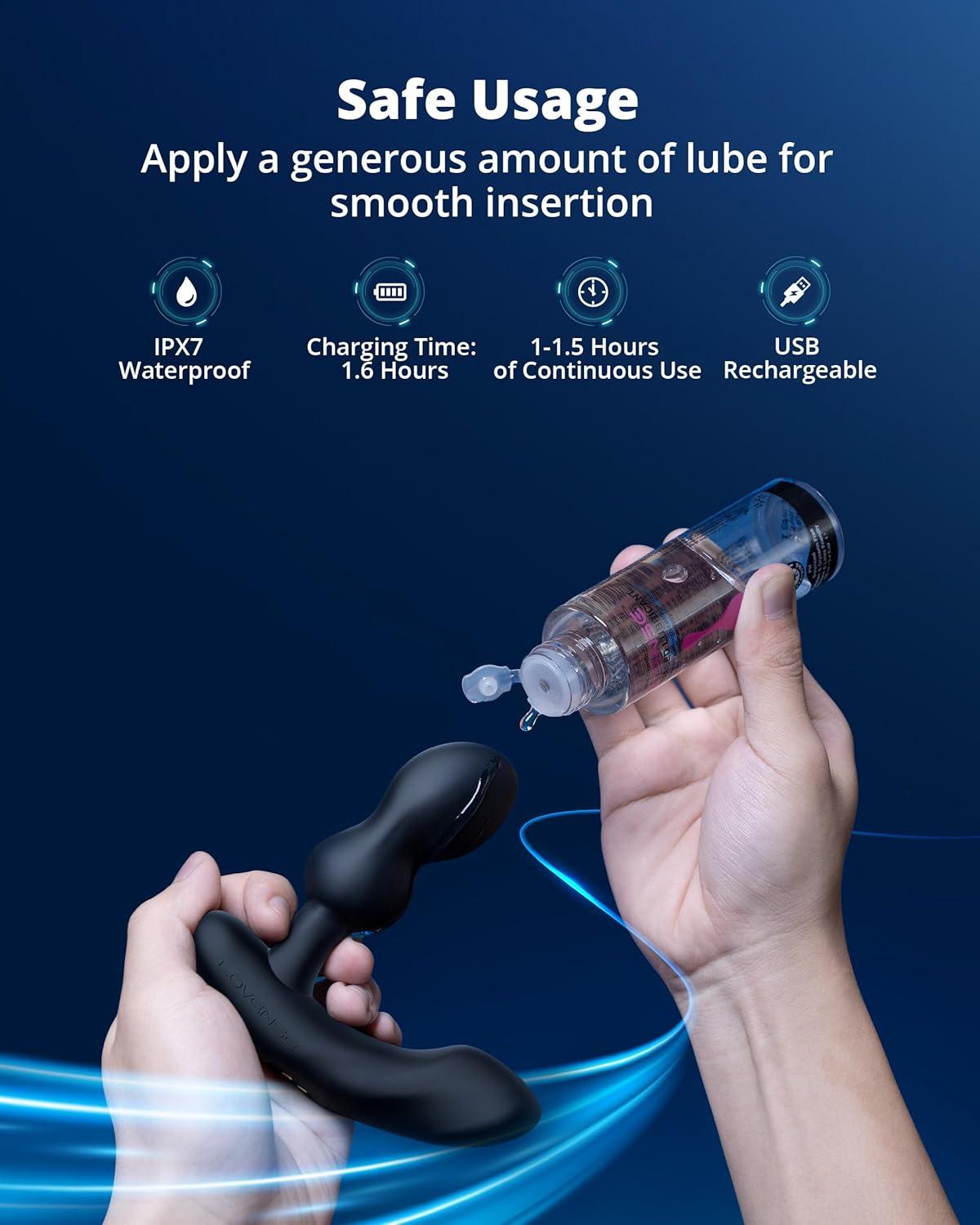 imageLOVENSE Edge 2 Prostate Massager Vibrating Butt Plug Adjustable Anal Vibrator with Remote Control Adult Sex Toys amp Games for Men Beginner Advanced Player Powerful Vibration Waterproof