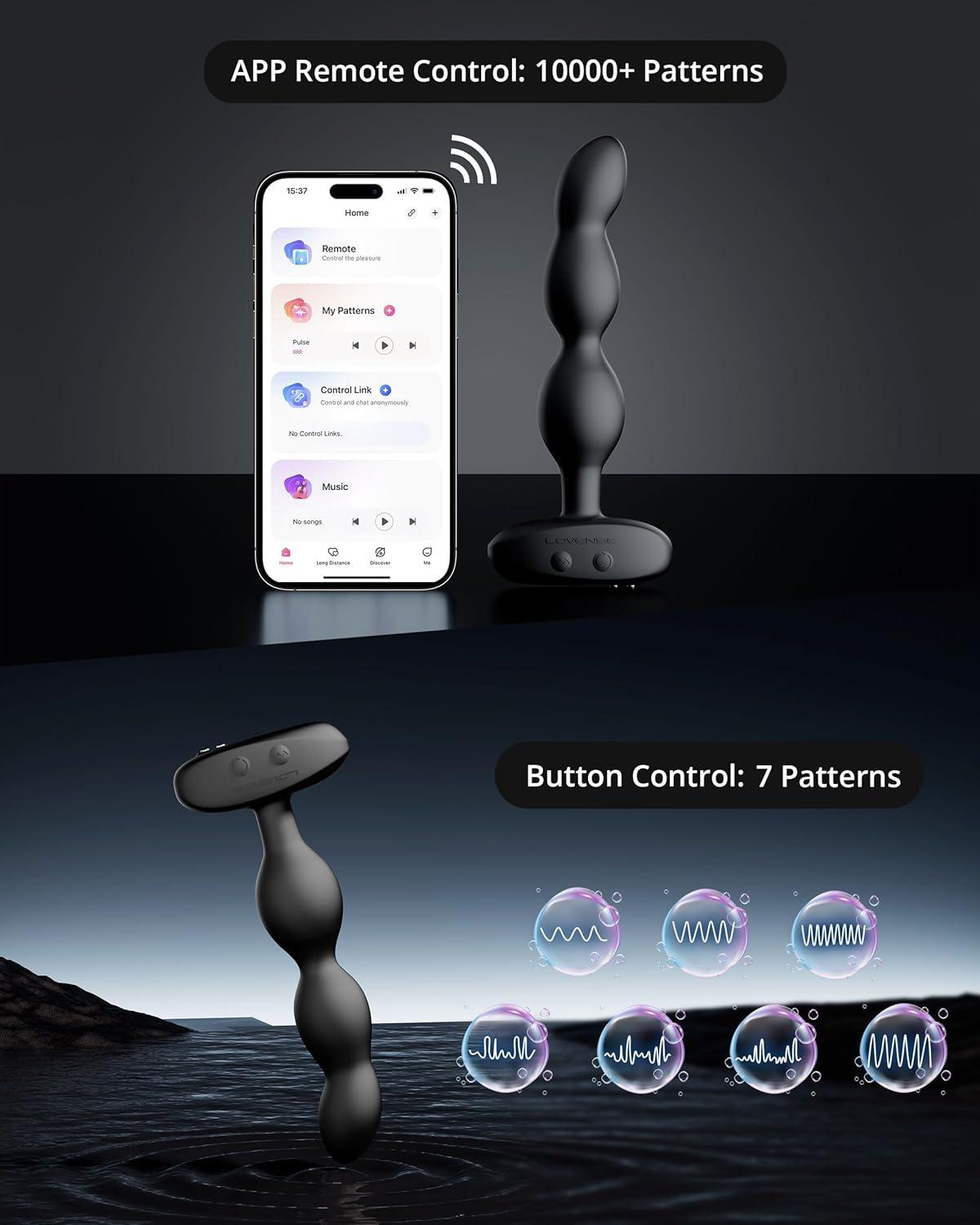 imageLOVENSE Ridge Vibrator Anal Beads Dildo 360 Rotating Vibrating Butt Plug Anal Sexy Toys for Men Women Adult Toy Prostate Massager Remote Control Anal Vibrator for Beginner amp Advanced Player