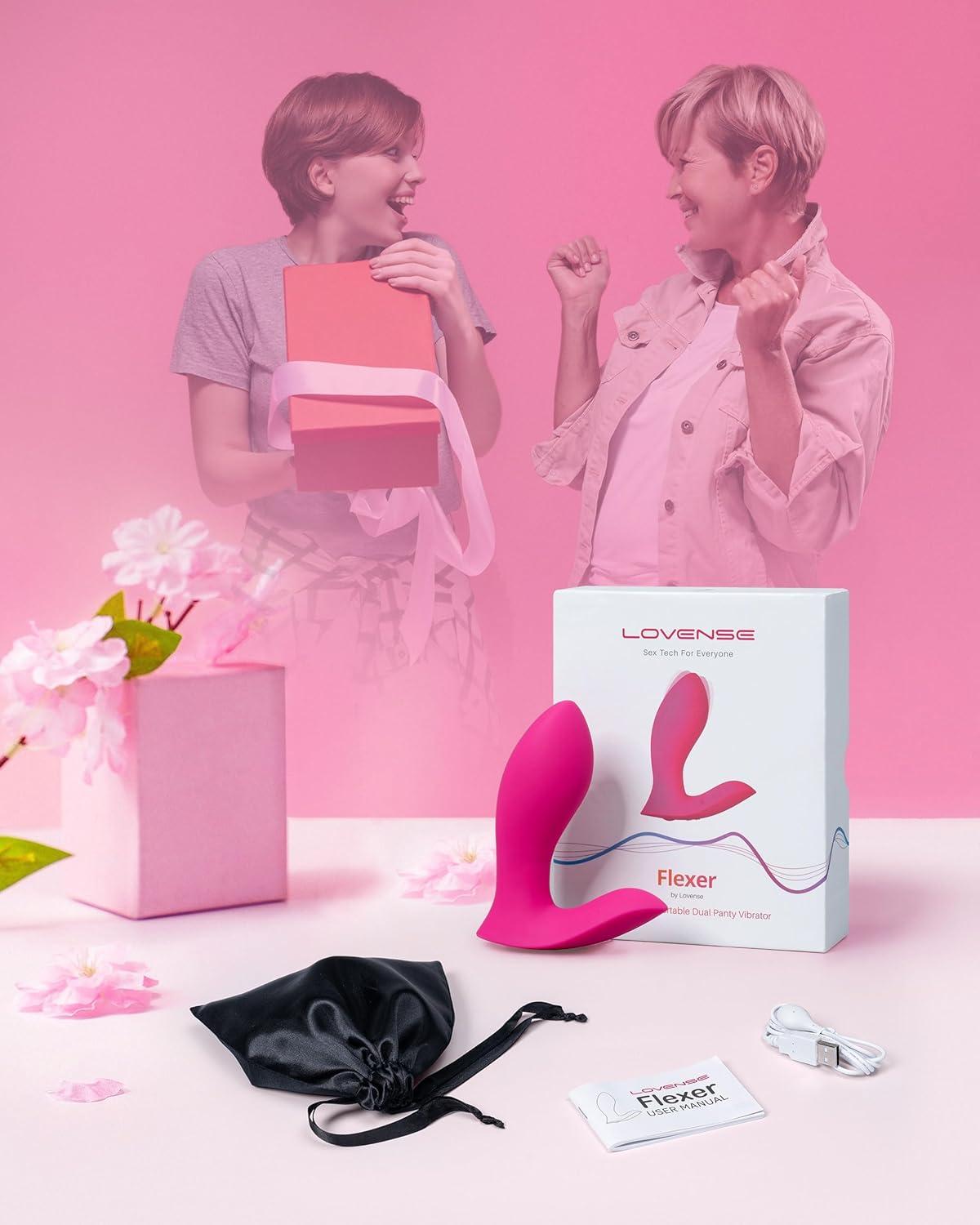 imageLOVENSE Flexer Wearable Panty Vibrator App Remote Control Butterfly Vibrator for Women Pleasure Rechargeable Clitoral G Spot Stimulator Bluetooth Adult Sex Toys for Couples Play