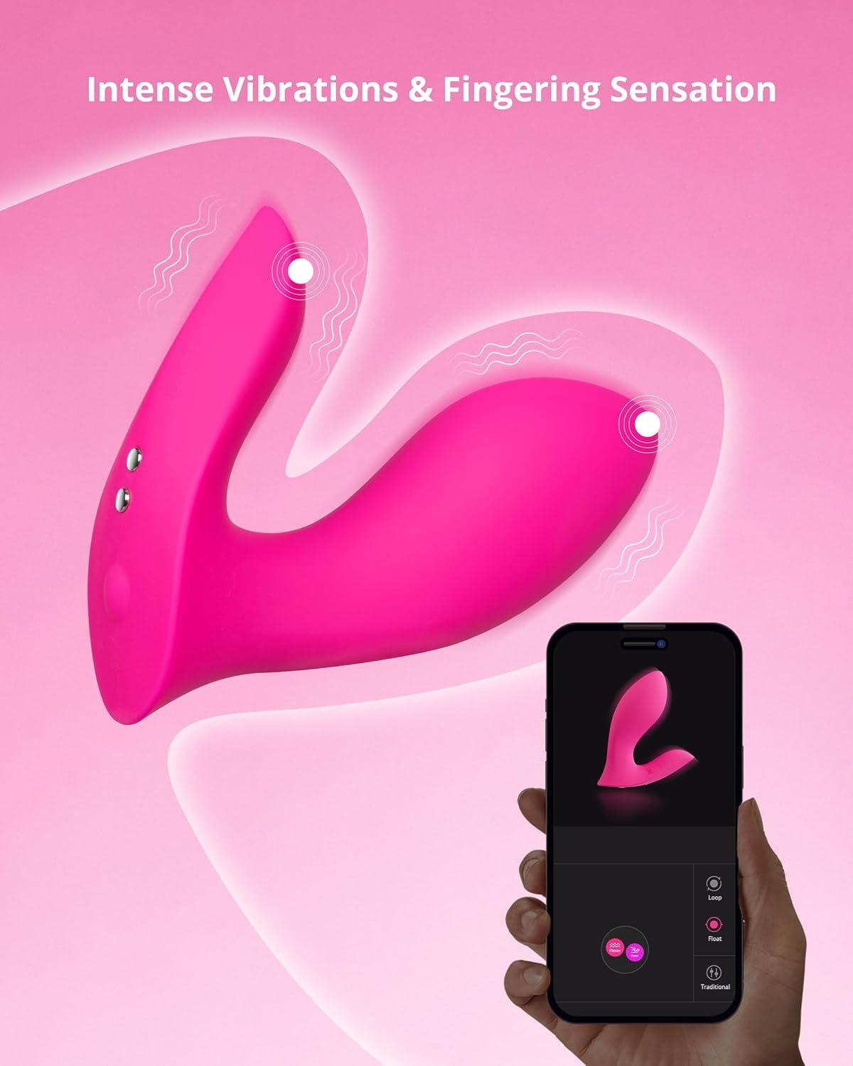 imageLOVENSE Flexer Wearable Panty Vibrator App Remote Control Butterfly Vibrator for Women Pleasure Rechargeable Clitoral G Spot Stimulator Bluetooth Adult Sex Toys for Couples Play