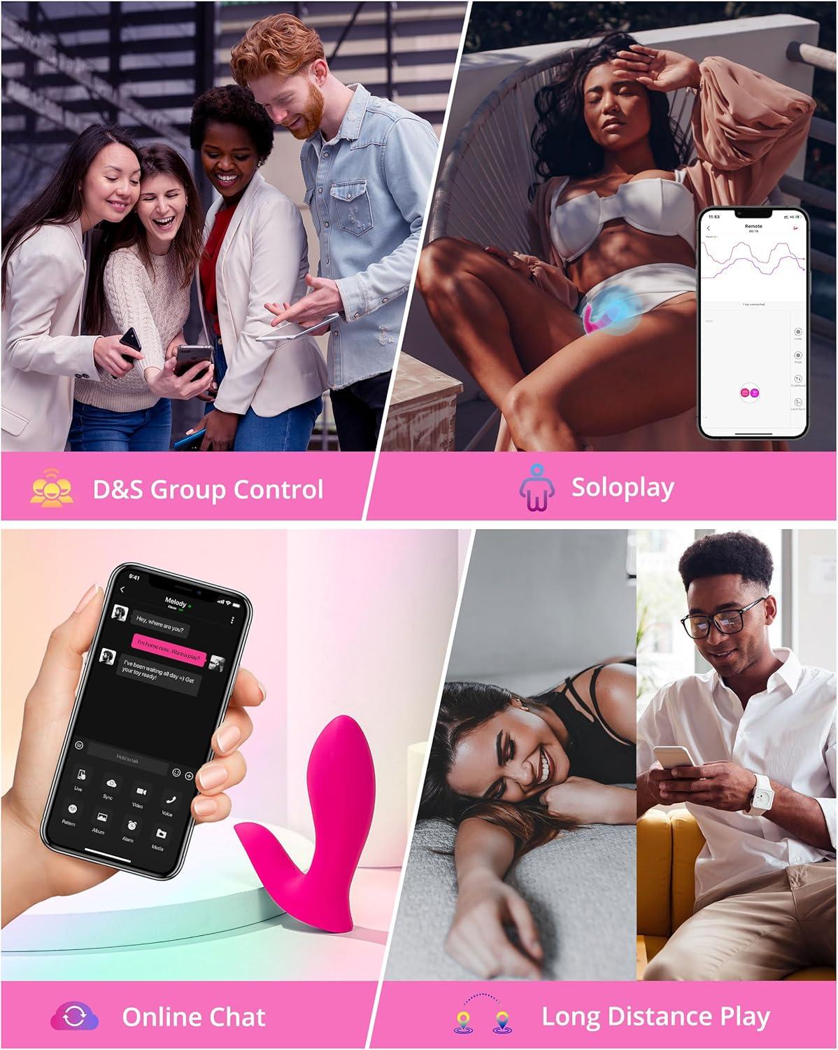 imageLOVENSE Flexer Wearable Panty Vibrator App Remote Control Butterfly Vibrator for Women Pleasure Rechargeable Clitoral G Spot Stimulator Bluetooth Adult Sex Toys for Couples Play