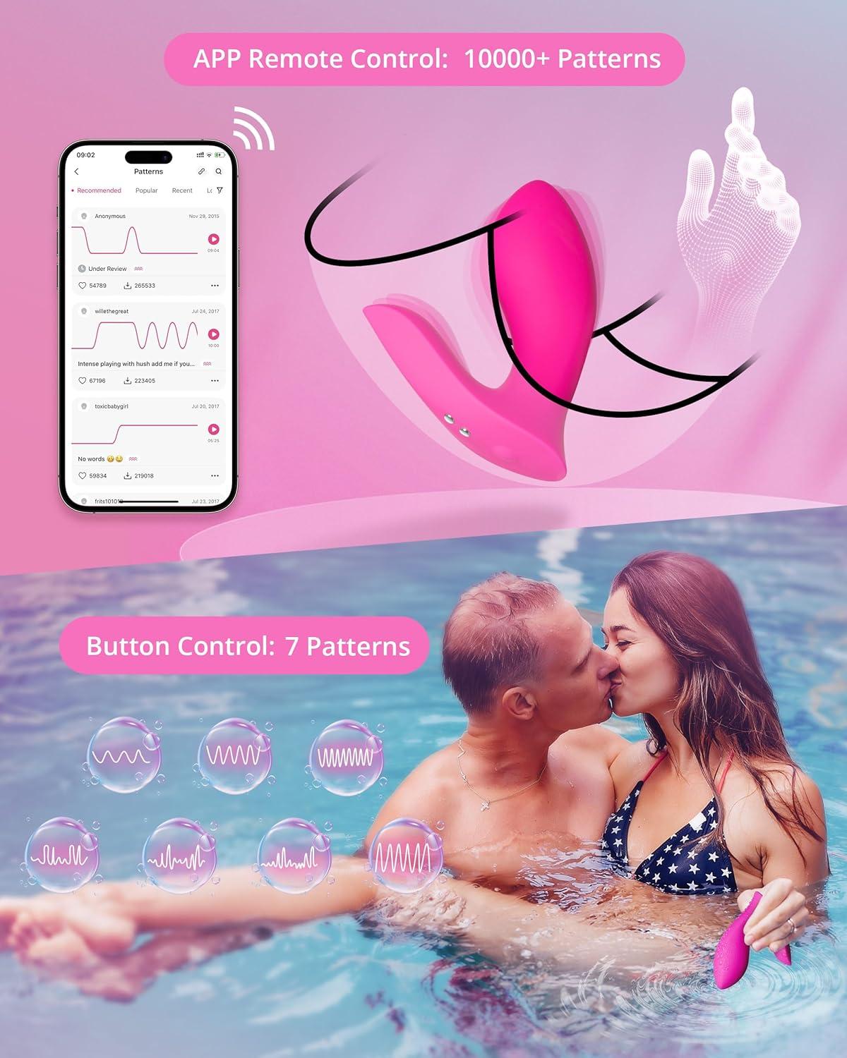 imageLOVENSE Flexer Wearable Panty Vibrator App Remote Control Butterfly Vibrator for Women Pleasure Rechargeable Clitoral G Spot Stimulator Bluetooth Adult Sex Toys for Couples Play