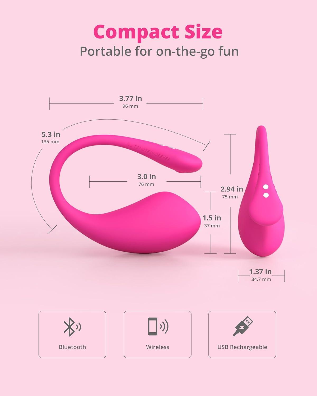 imageLOVENSE Lush 3 Remote Bullet Vibrator Womens Sex Toys Wearable G Spot Vibrator with Remote Adult Sex Toys for Female Couples Bluetooth Long Distance Vibrating Dildo with Unlimited Vibration Modes