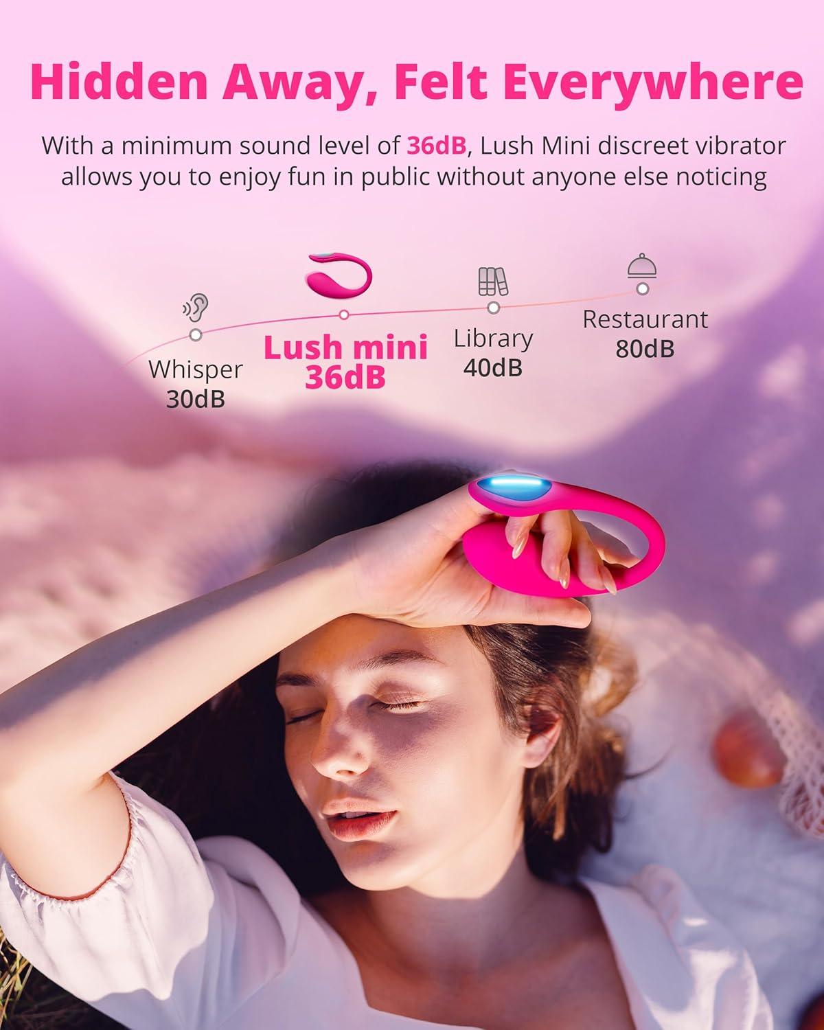 imageLOVENSE Lush Mini Discreet G Spot Vibrator Mini Powerful Remote Control Couples Sex Toys for Her 10000 Vibrations Modes Wearable Egg Vibrators for Beginner Waterproof Quiet Portable for Travel