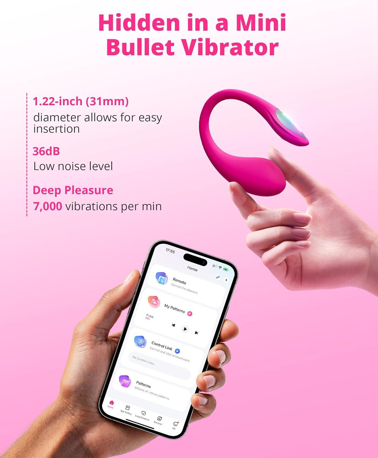 imageLOVENSE Lush Mini Discreet G Spot Vibrator Mini Powerful Remote Control Couples Sex Toys for Her 10000 Vibrations Modes Wearable Egg Vibrators for Beginner Waterproof Quiet Portable for Travel