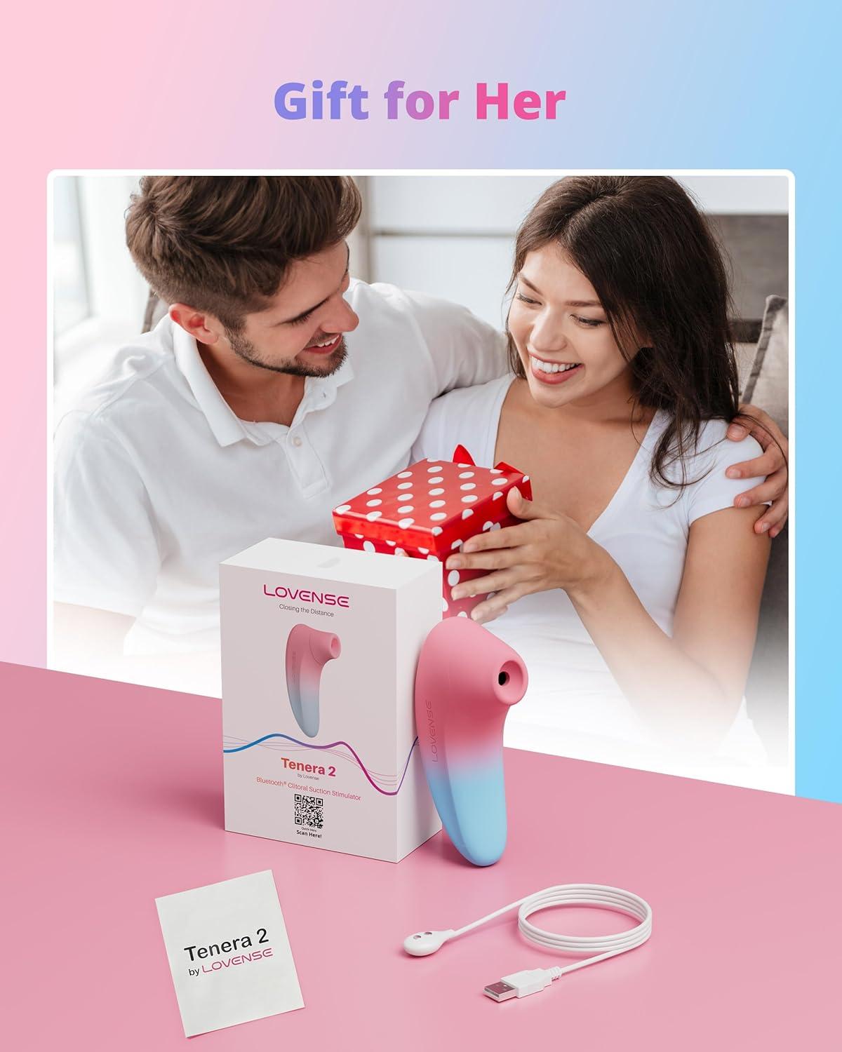 imageLOVENSE Tenera 2 PulseSense Sucking Vibrator AppControlled Clitoral Suction Stimulator Clitoris Nipples Vibrating Adult Sex Toys Games for Women Couples Pleasure